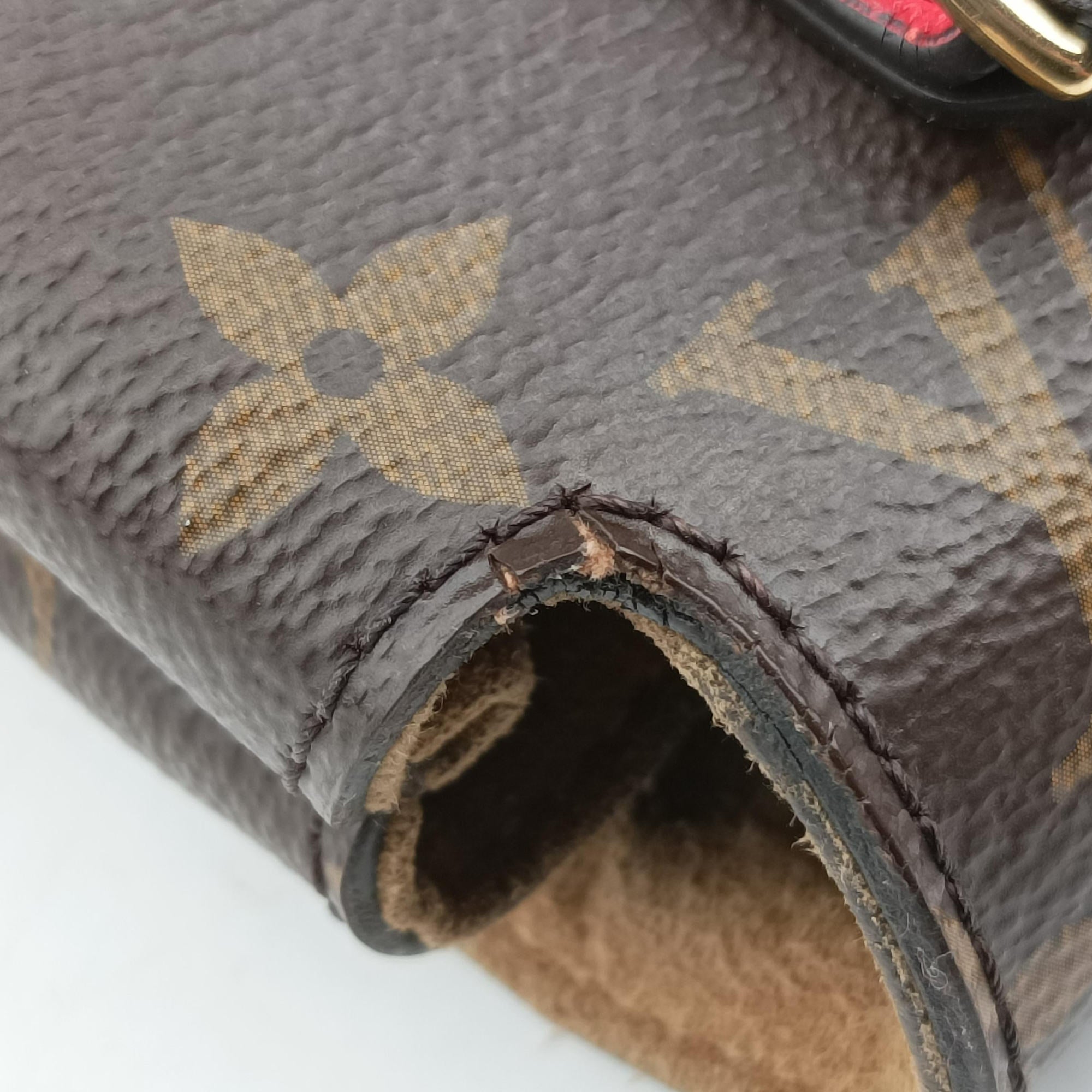 Pre-owned Louis Vuitton MARIGNAN Brown×COQUELICOT Monogram Canvas×calf leather M44286 shoulderbag | stylenewstar