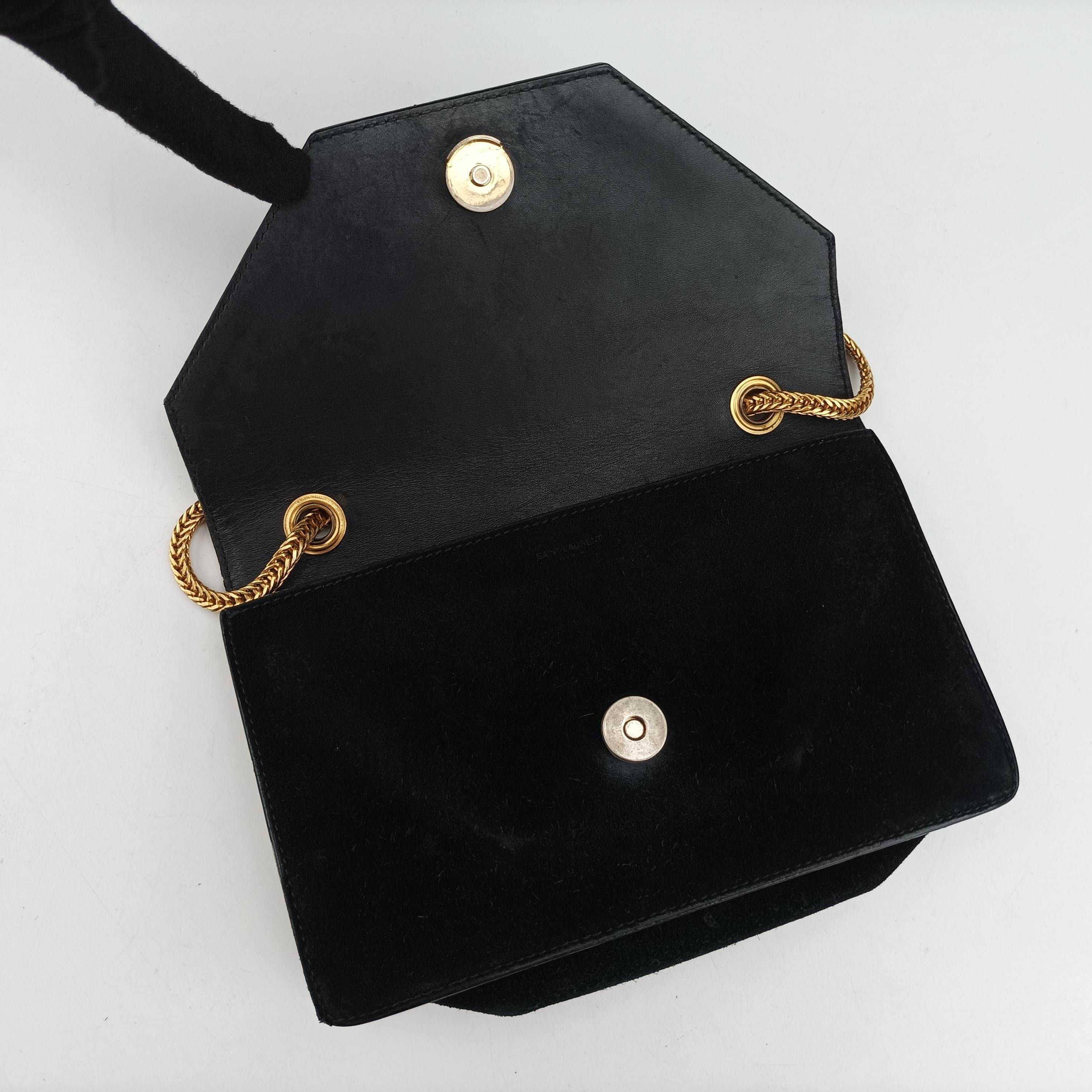 Pre-owned Yves Saint Laurent Small Betty Flap Black suede× Leather 314516 shoulderbag | stylenewstar