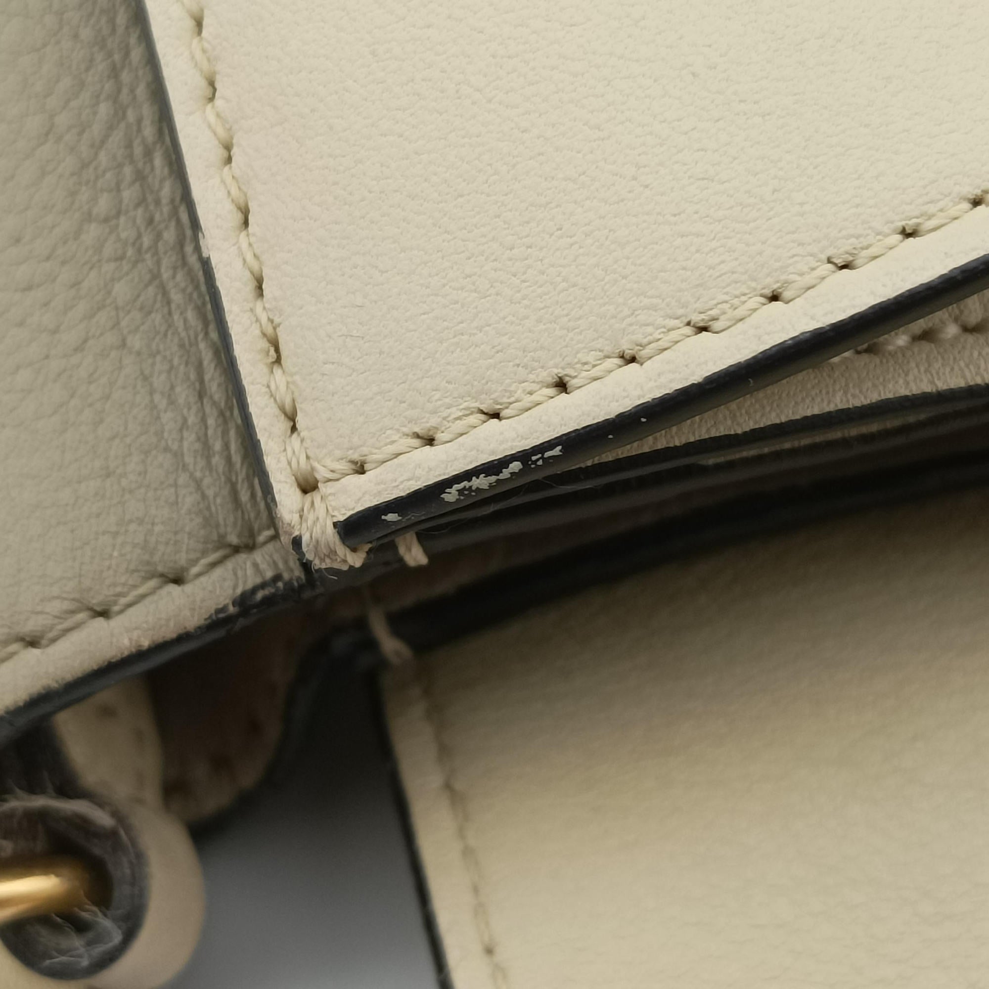 Pre-owned Celine Frame Beige x Green Leather  shoulderbag | stylenewstar
