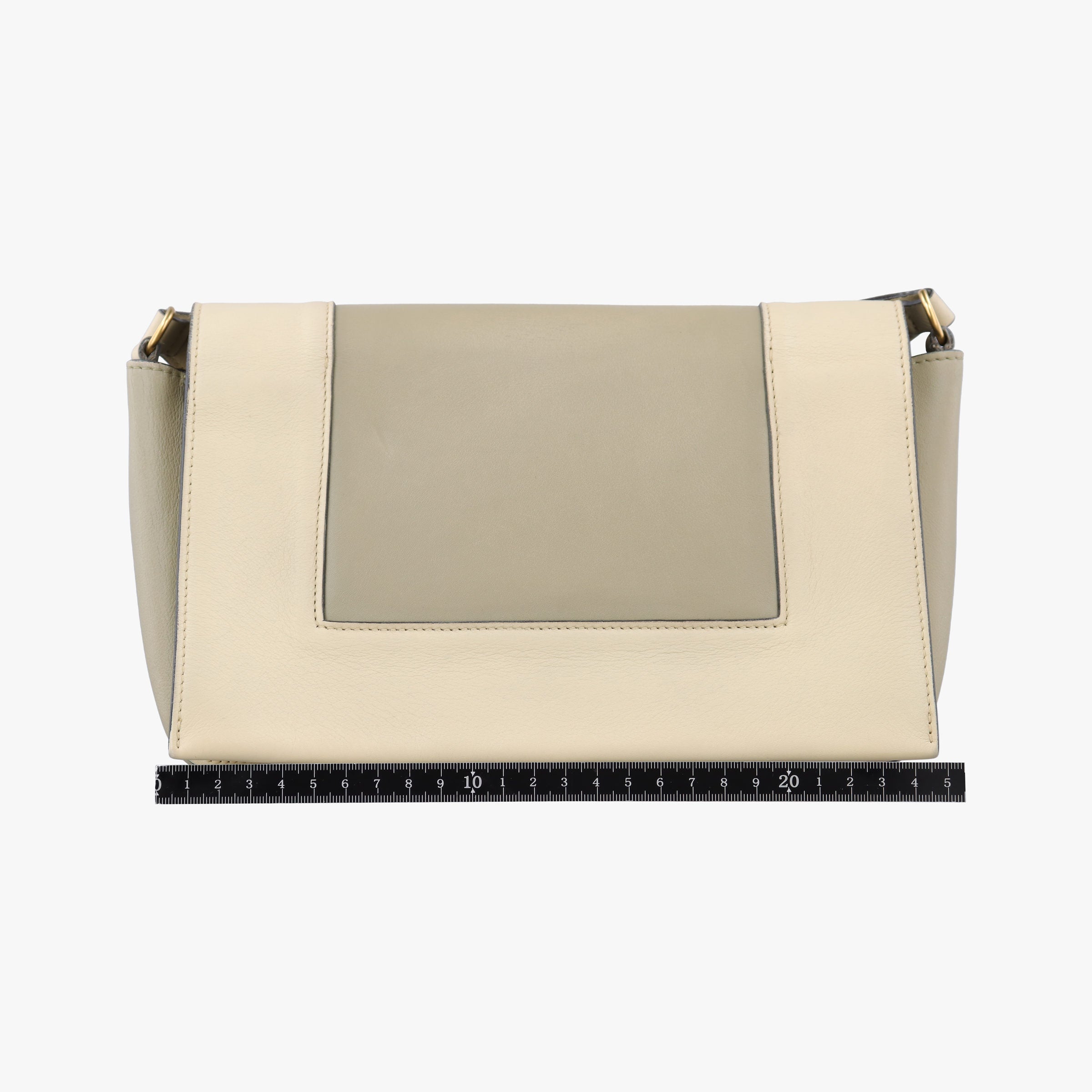 Pre-owned Celine Frame Beige x Green Leather  shoulderbag | stylenewstar