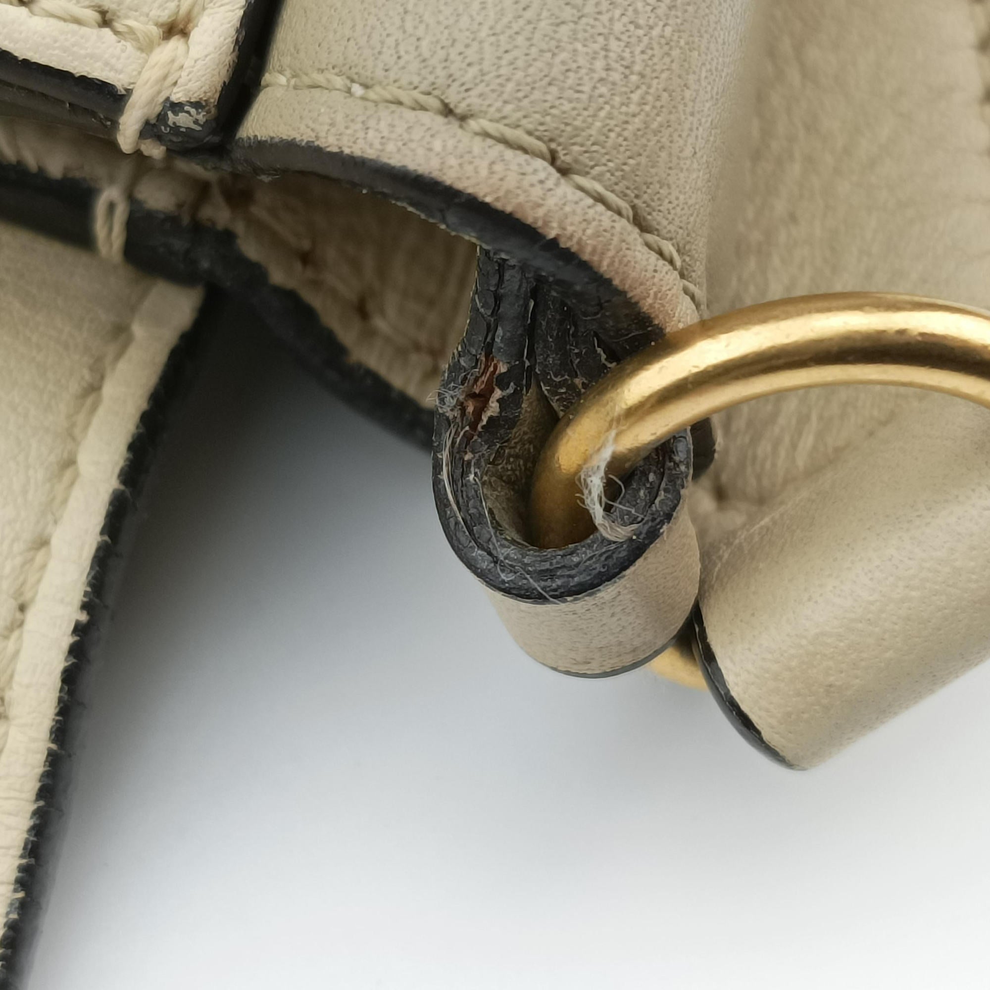 Pre-owned Celine Frame Beige x Green Leather  shoulderbag | stylenewstar