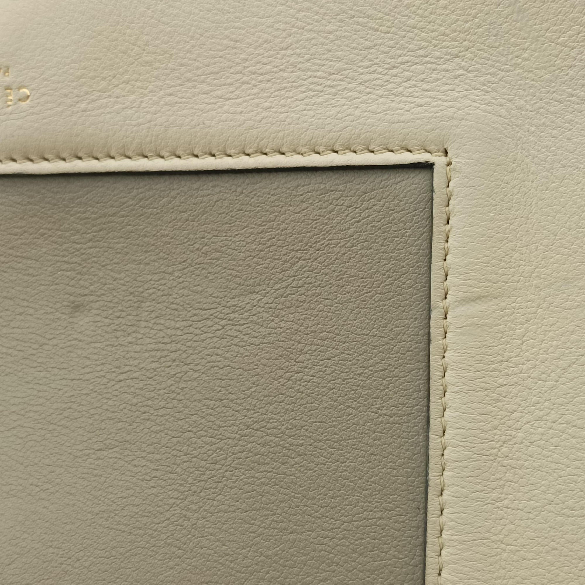 Pre-owned Celine Frame Beige x Green Leather  shoulderbag | stylenewstar