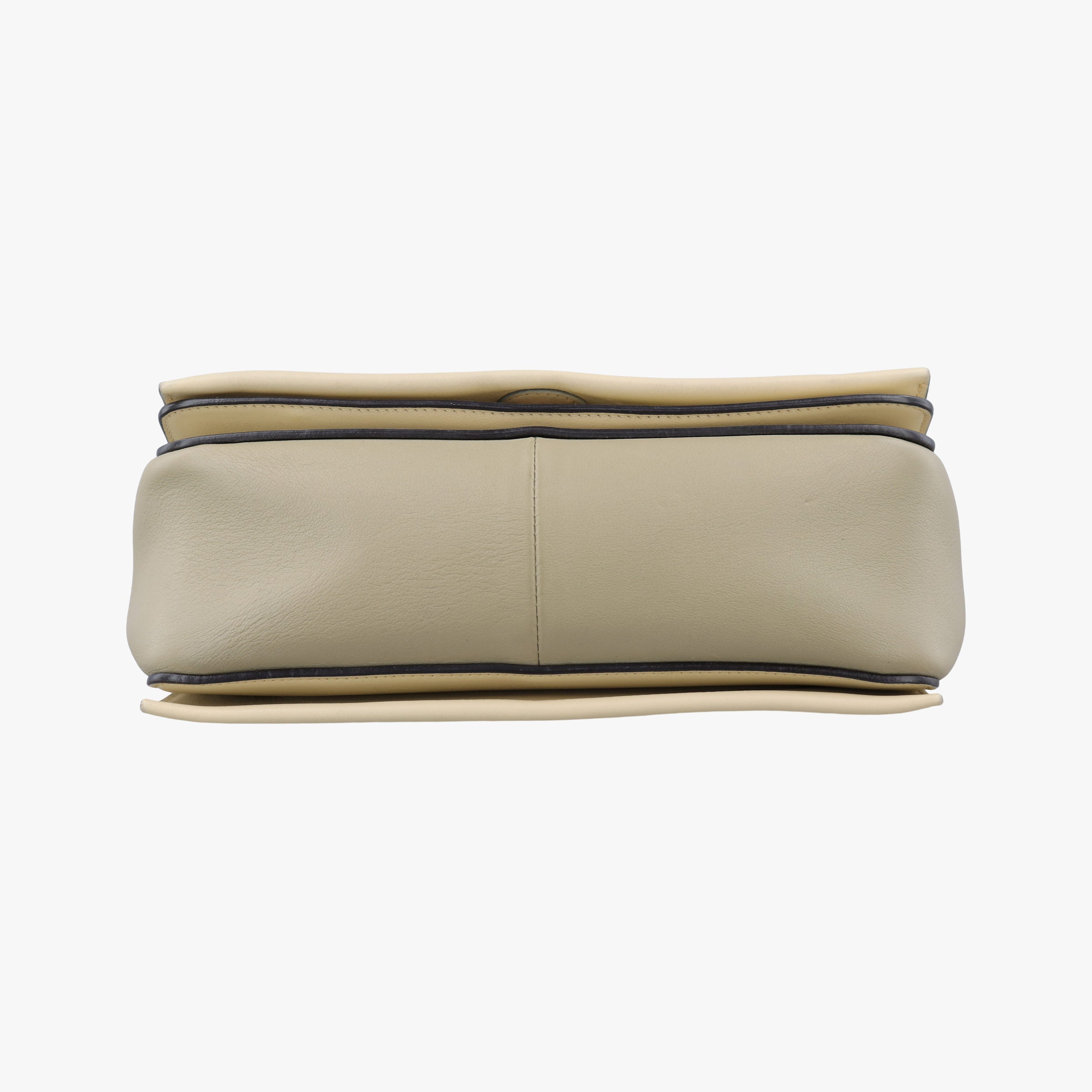 Pre-owned Celine Frame Beige x Green Leather  shoulderbag | stylenewstar