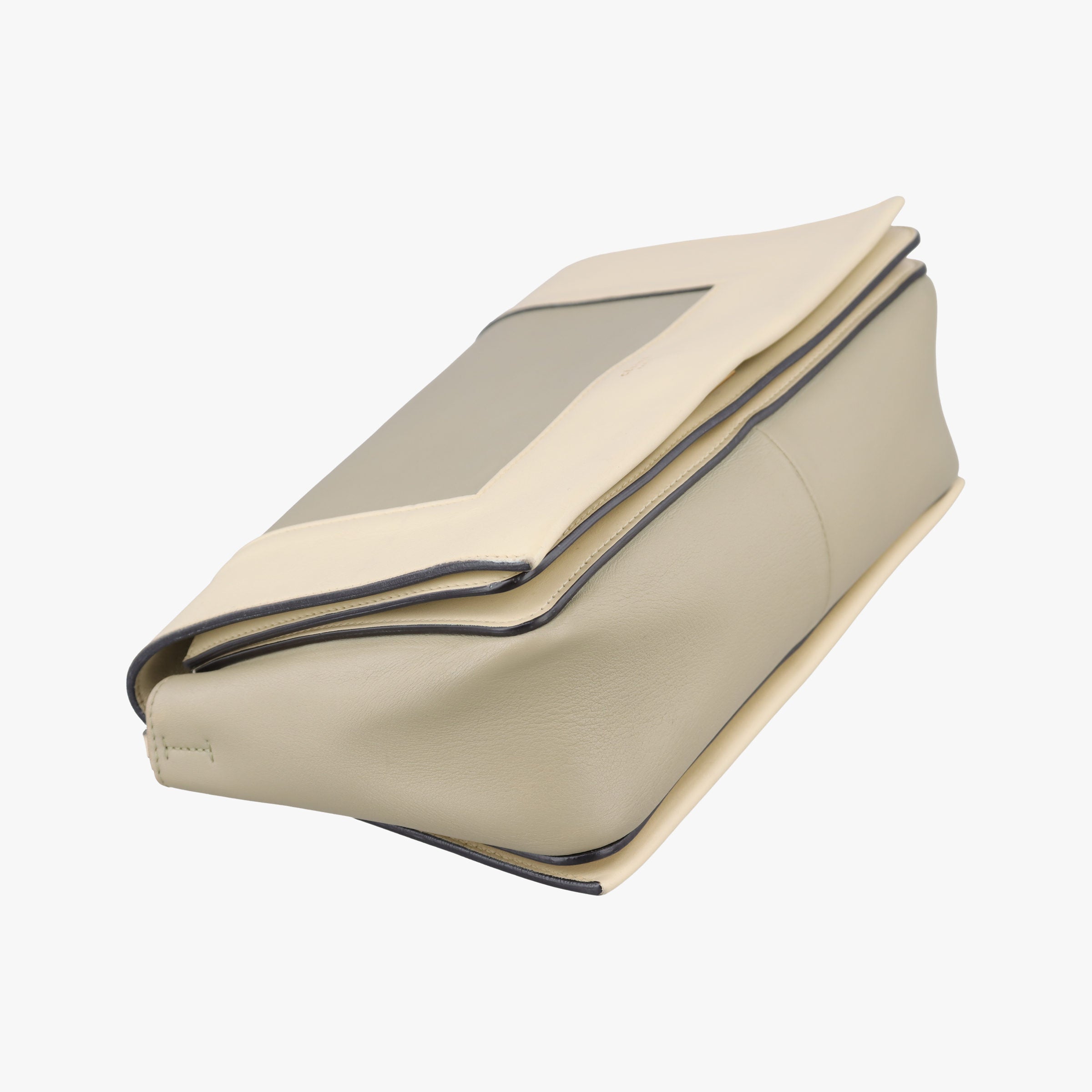 Pre-owned Celine Frame Beige x Green Leather  shoulderbag | stylenewstar