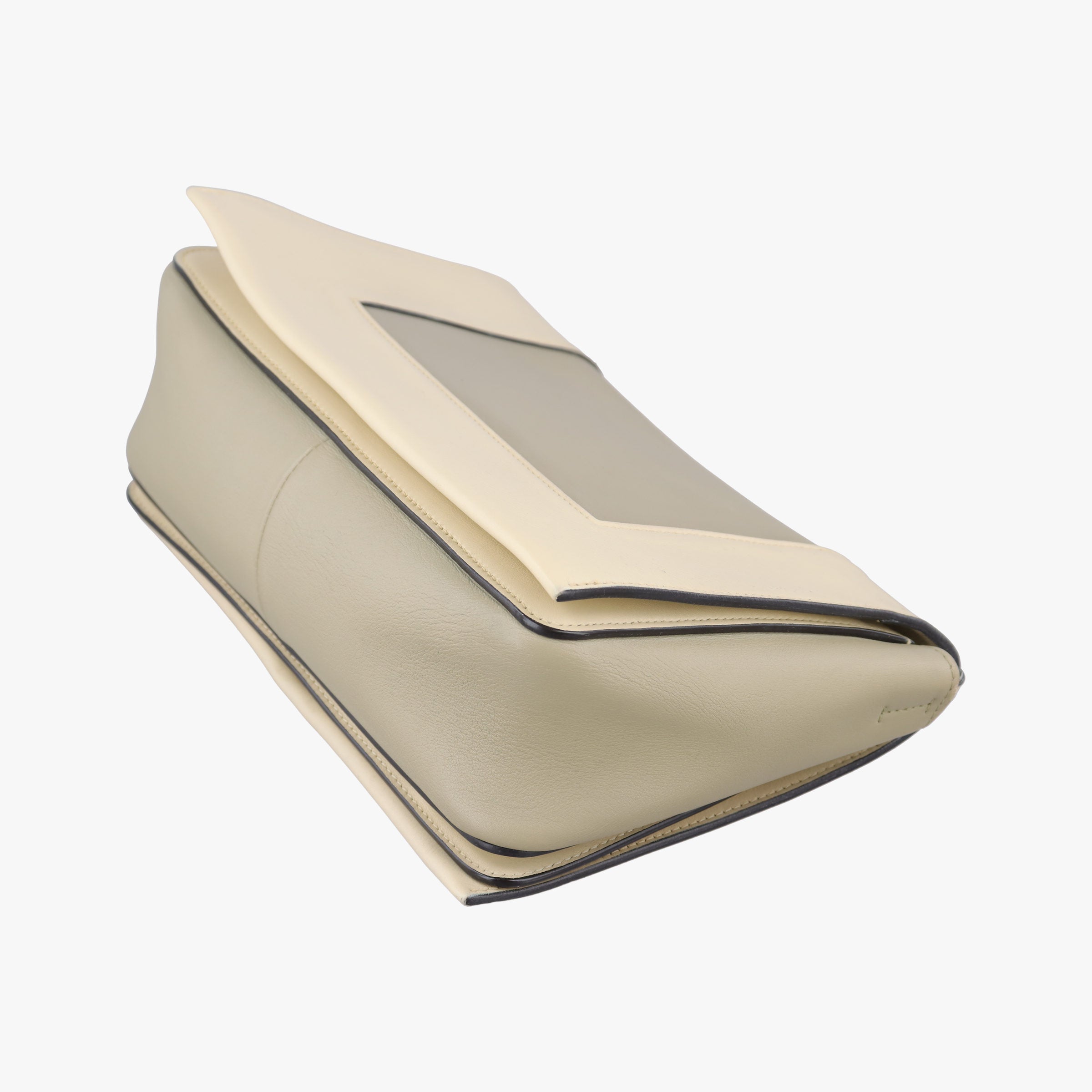 Pre-owned Celine Frame Beige x Green Leather  shoulderbag | stylenewstar