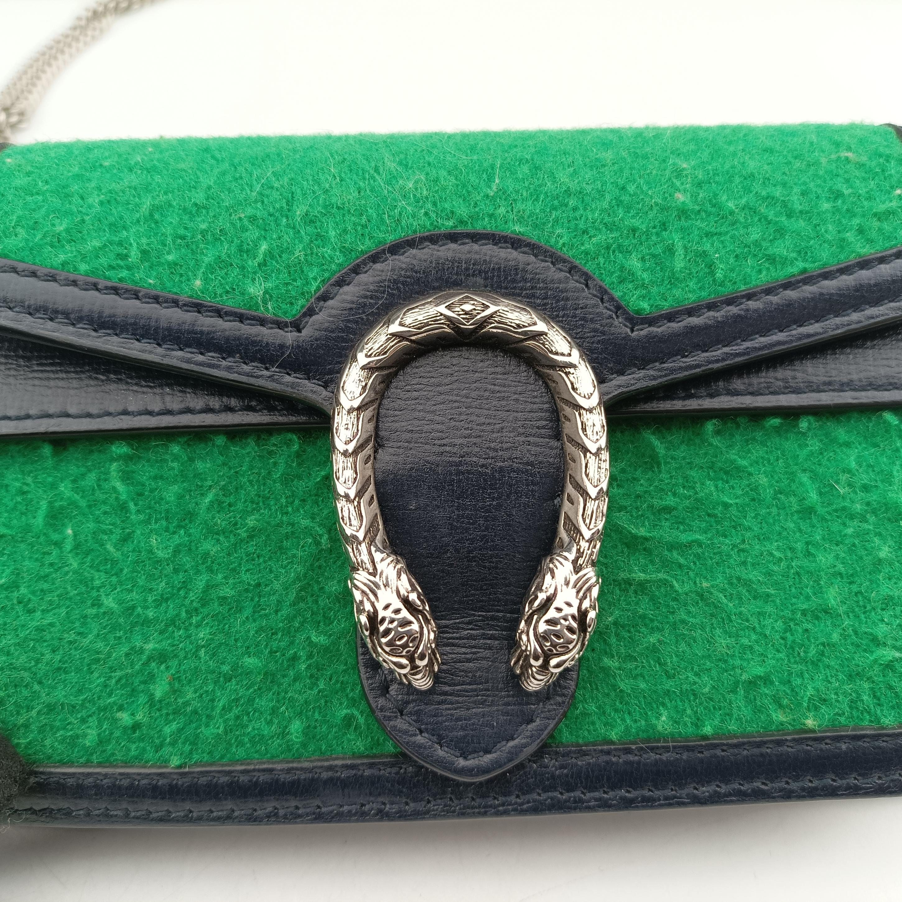 Vintage Gucci Dionysus Green×Black Tweed×Leather 476432 shoulderbag | stylenewstar