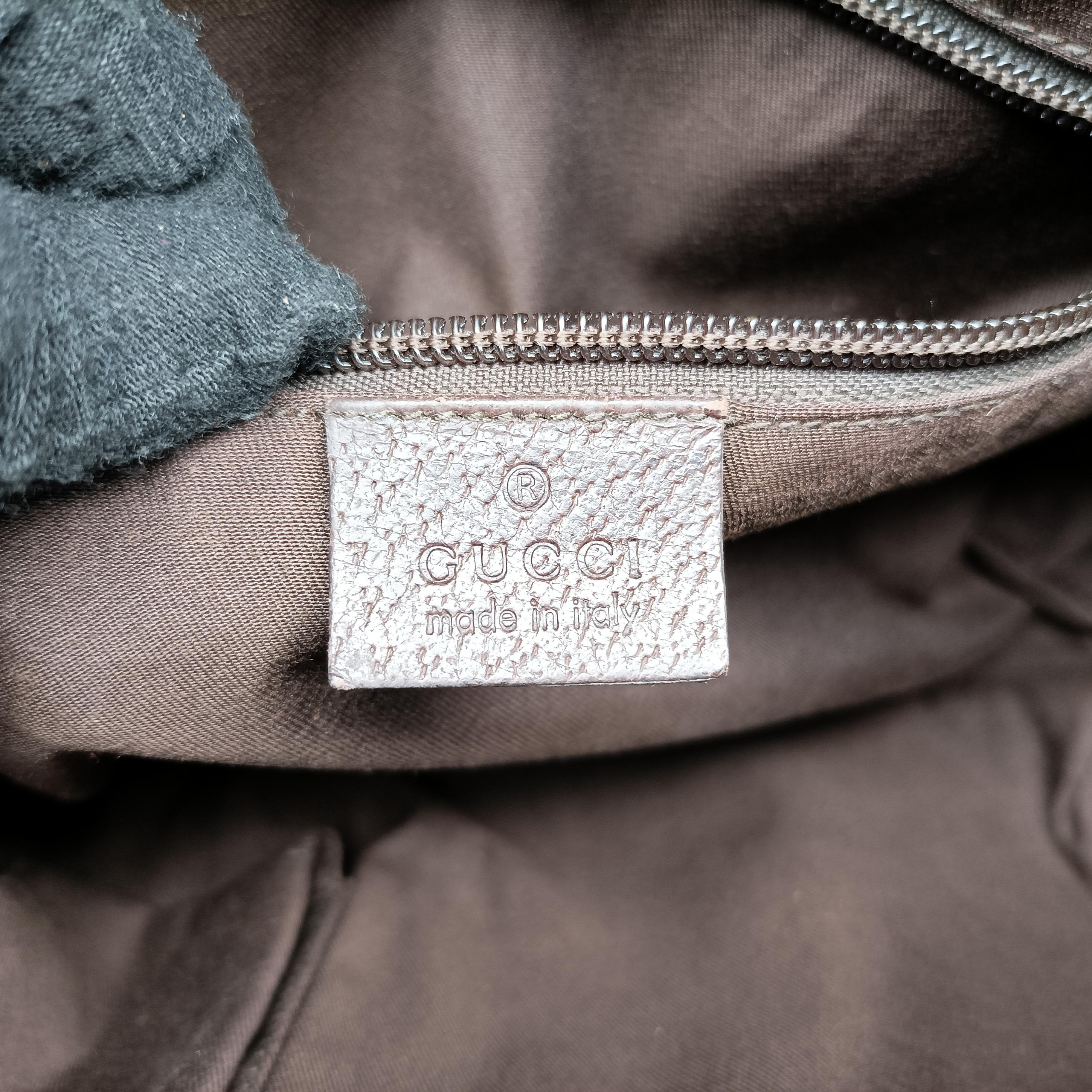 Pre-owned Gucci Sherry Line Brown canvas 181092 shoulderbag | stylenewstar