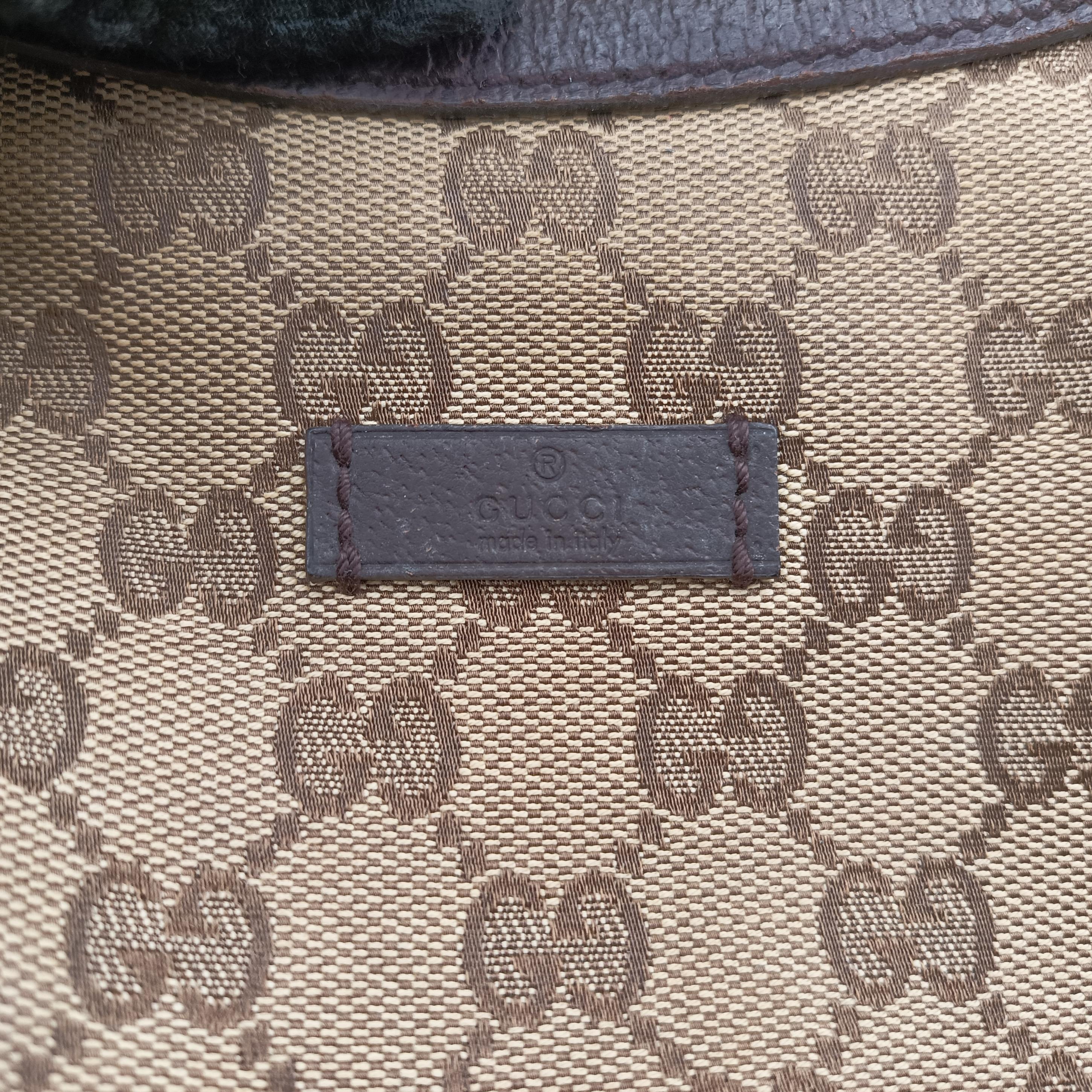 Pre-owned Gucci Sherry Line Brown canvas 181092 shoulderbag | stylenewstar