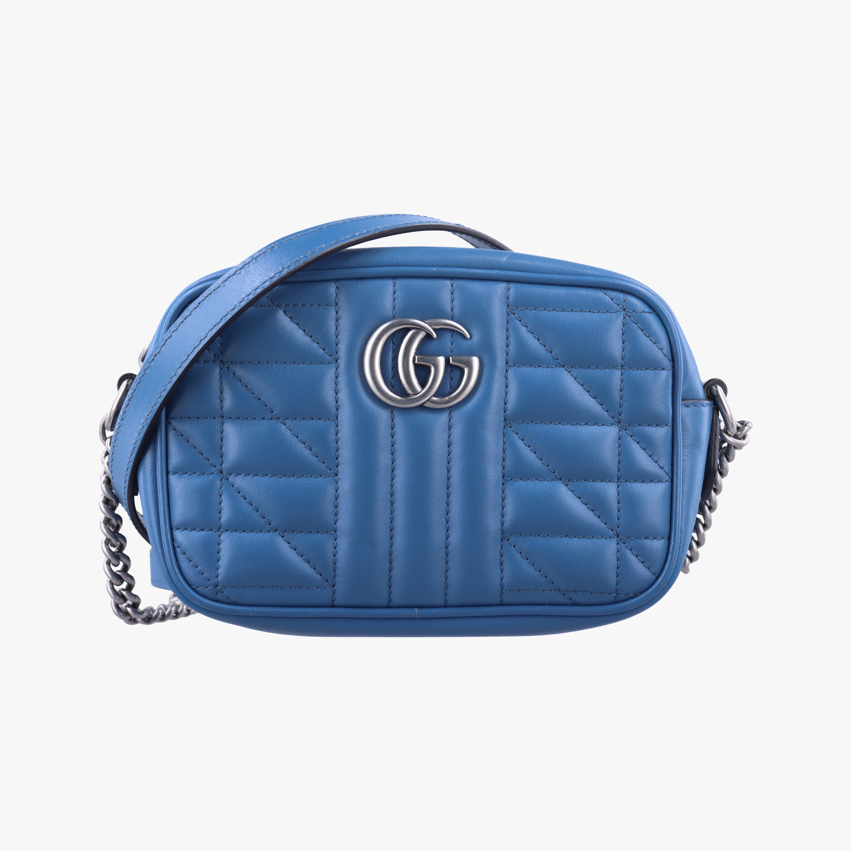 Vintage Gucci GG Marmont Blue Leather 634936 shoulderbag | stylenewstar