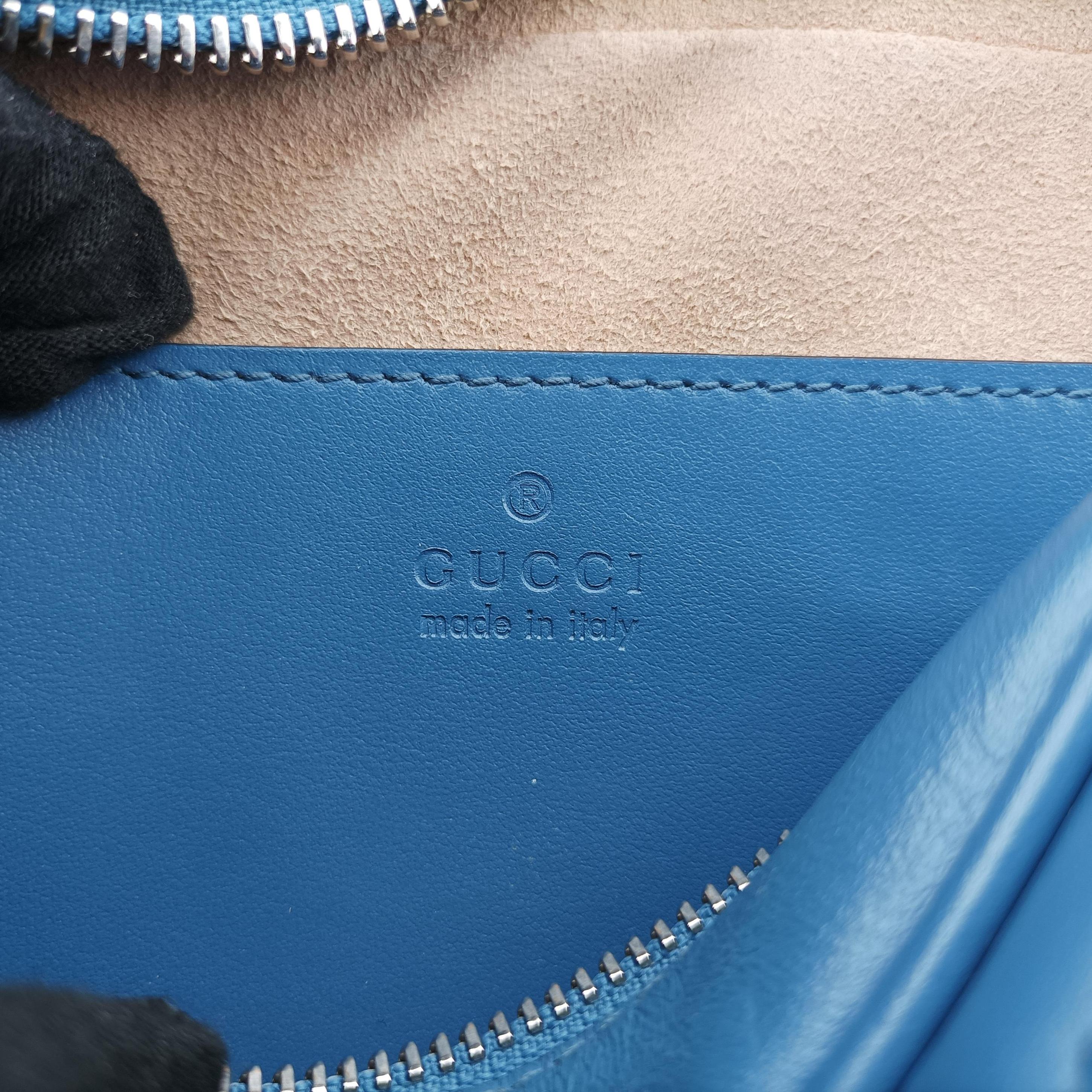 Vintage Gucci GG Marmont Blue Leather 634936 shoulderbag | stylenewstar