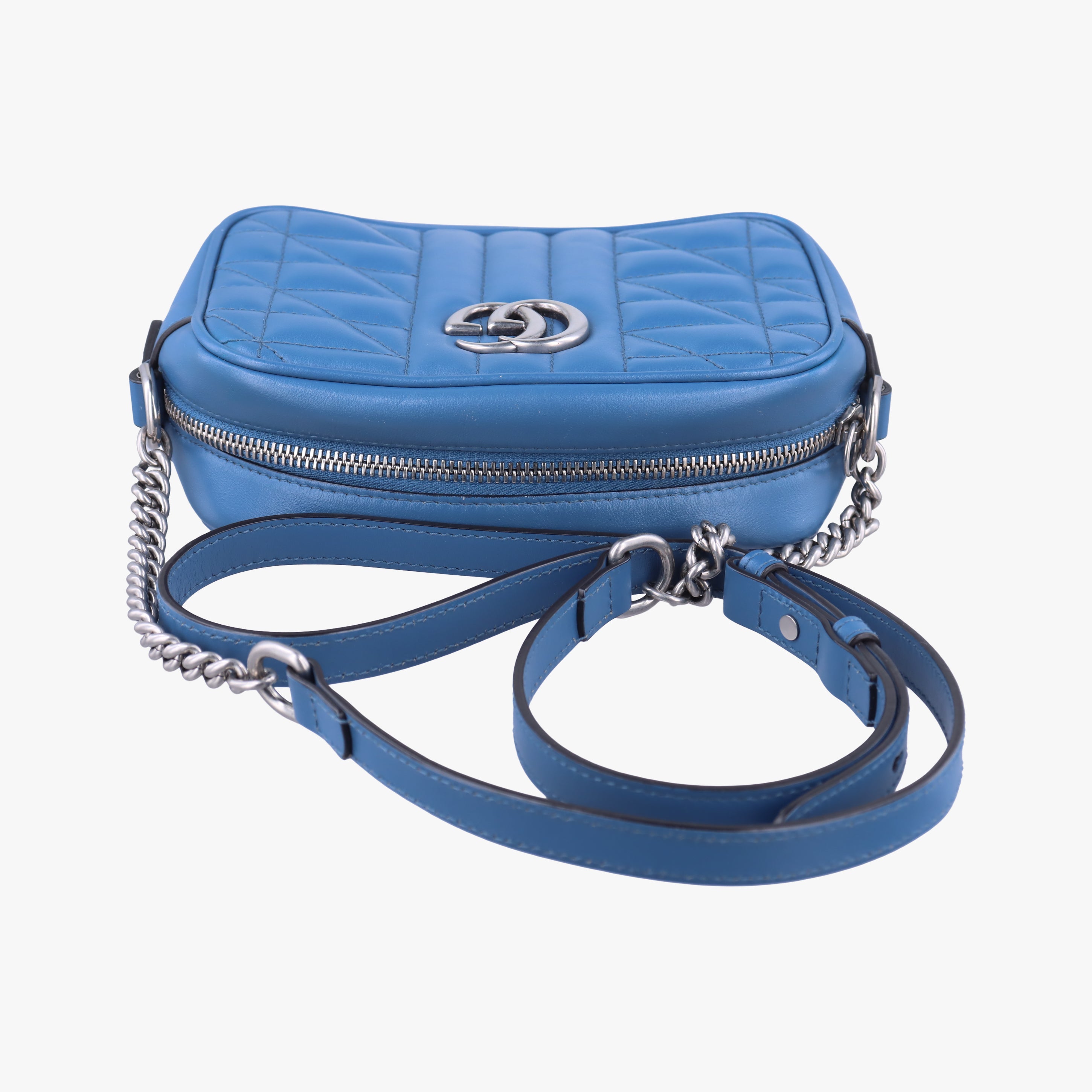 Vintage Gucci GG Marmont Blue Leather 634936 shoulderbag | stylenewstar