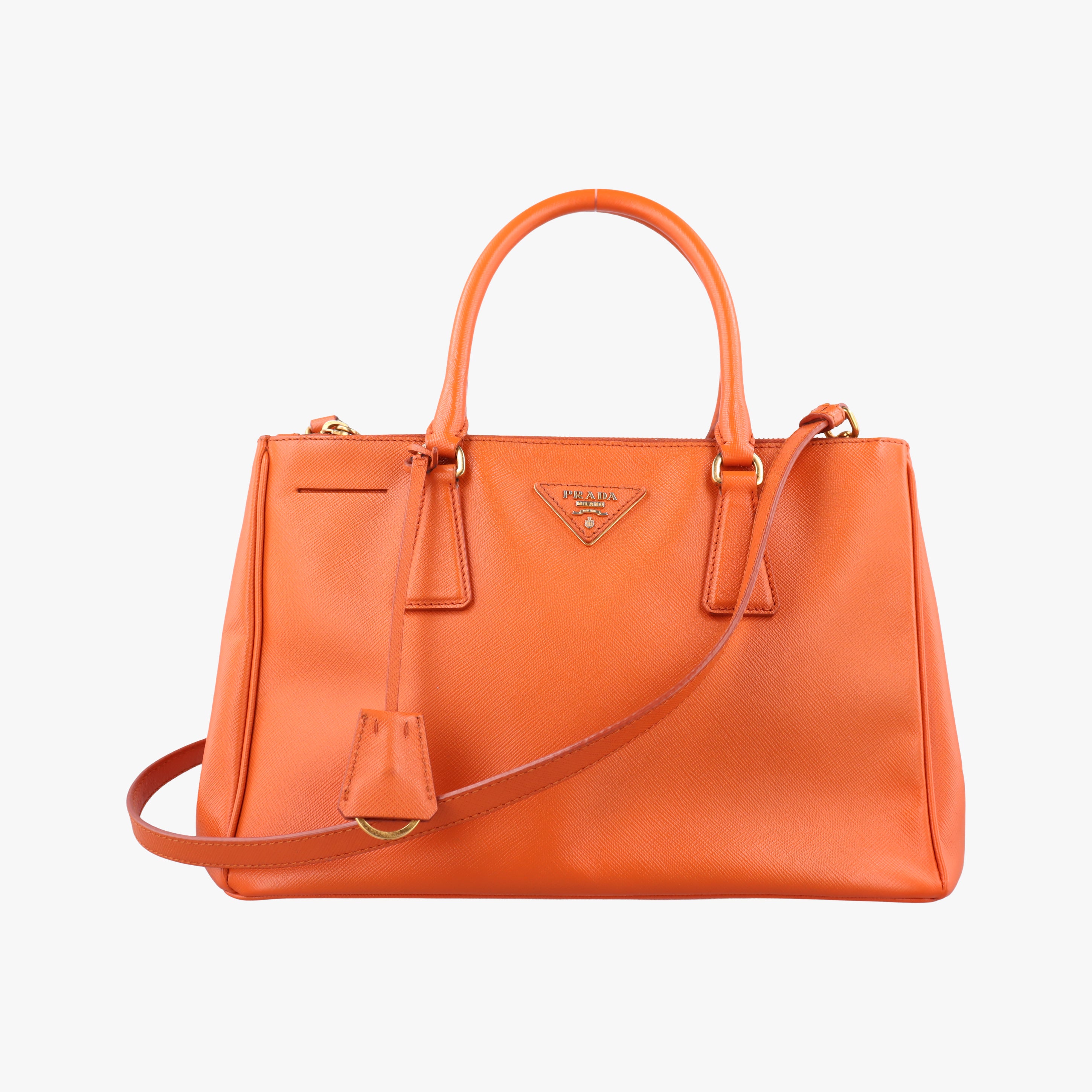 Secondhand Prada Galleria Orange SAFFIANO Leather BN2274 shoulderbag | stylenewstar