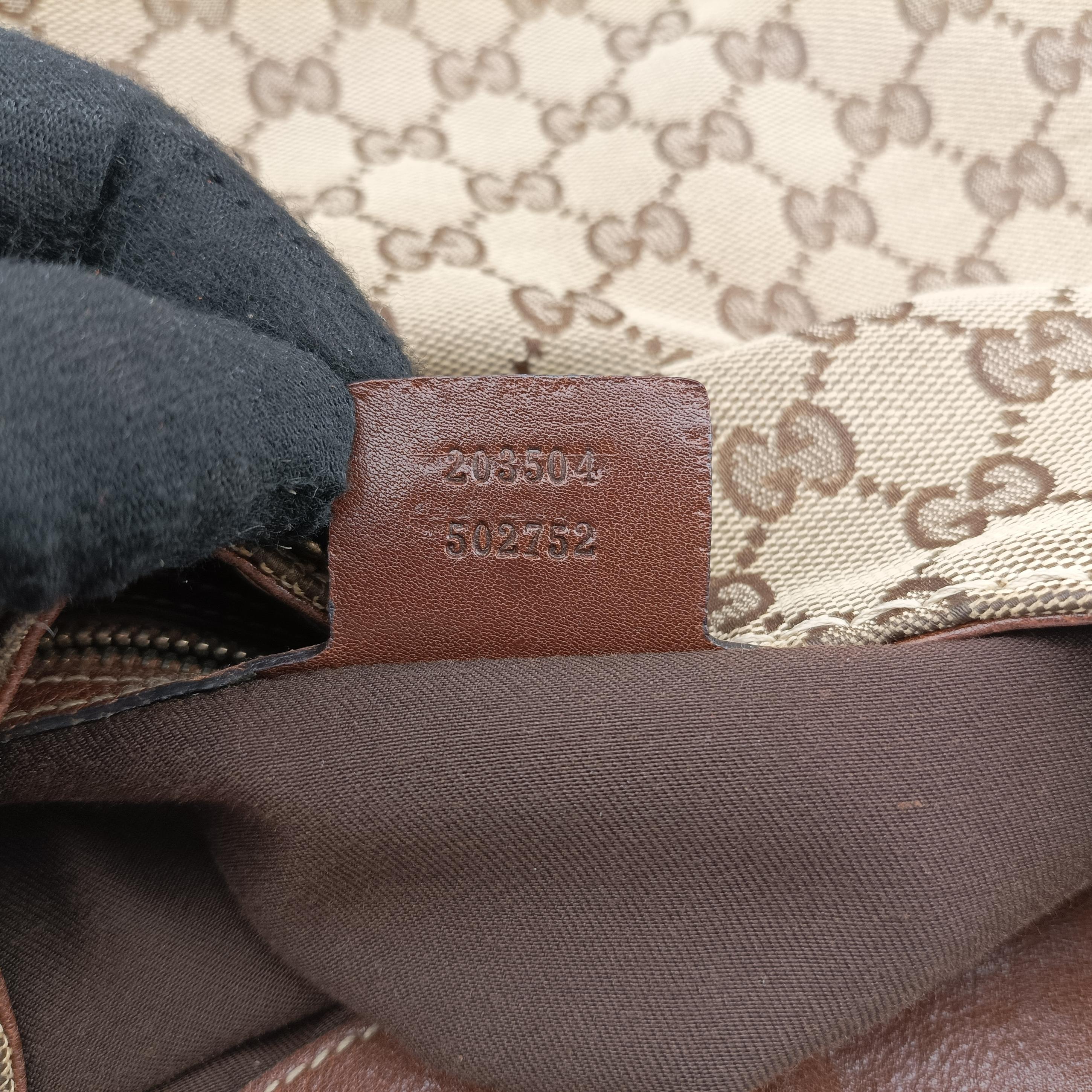 Pre-owned Gucci Charlotte Hobo Brown canvas×leather 203504 shoulderbag | stylenewstar