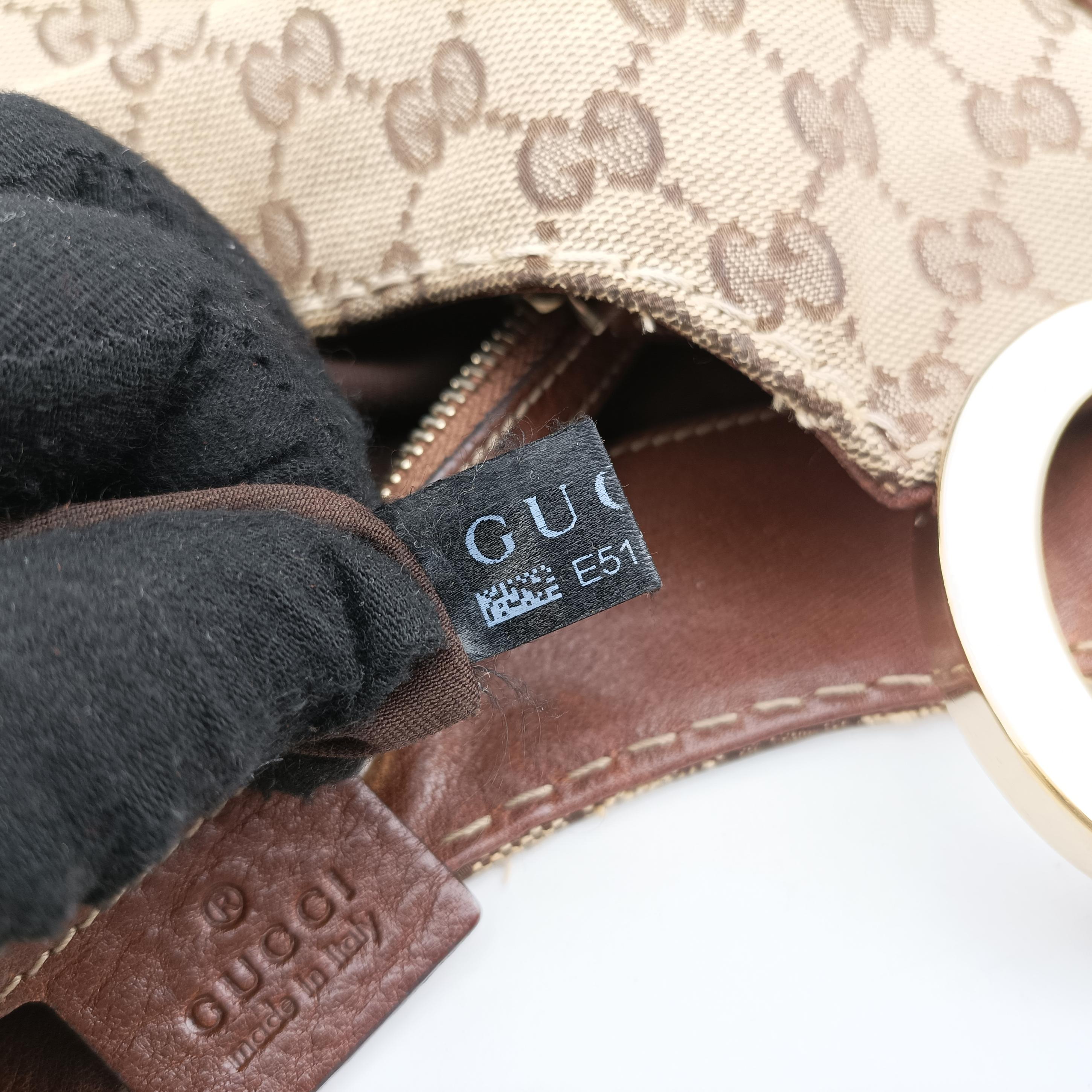 Pre-owned Gucci Charlotte Hobo Brown canvas×leather 203504 shoulderbag | stylenewstar