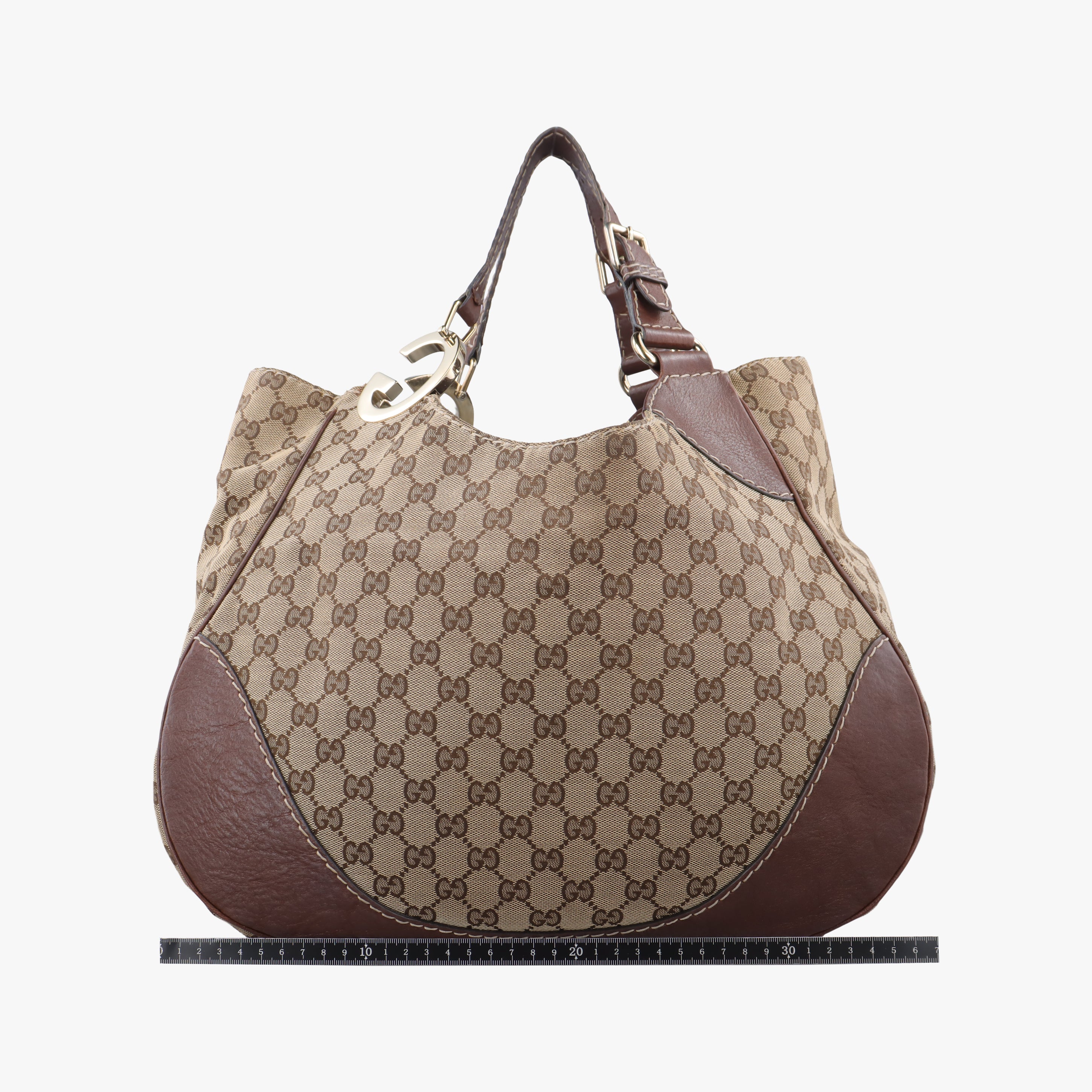 Pre-owned Gucci Charlotte Hobo Brown canvas×leather 203504 shoulderbag | stylenewstar