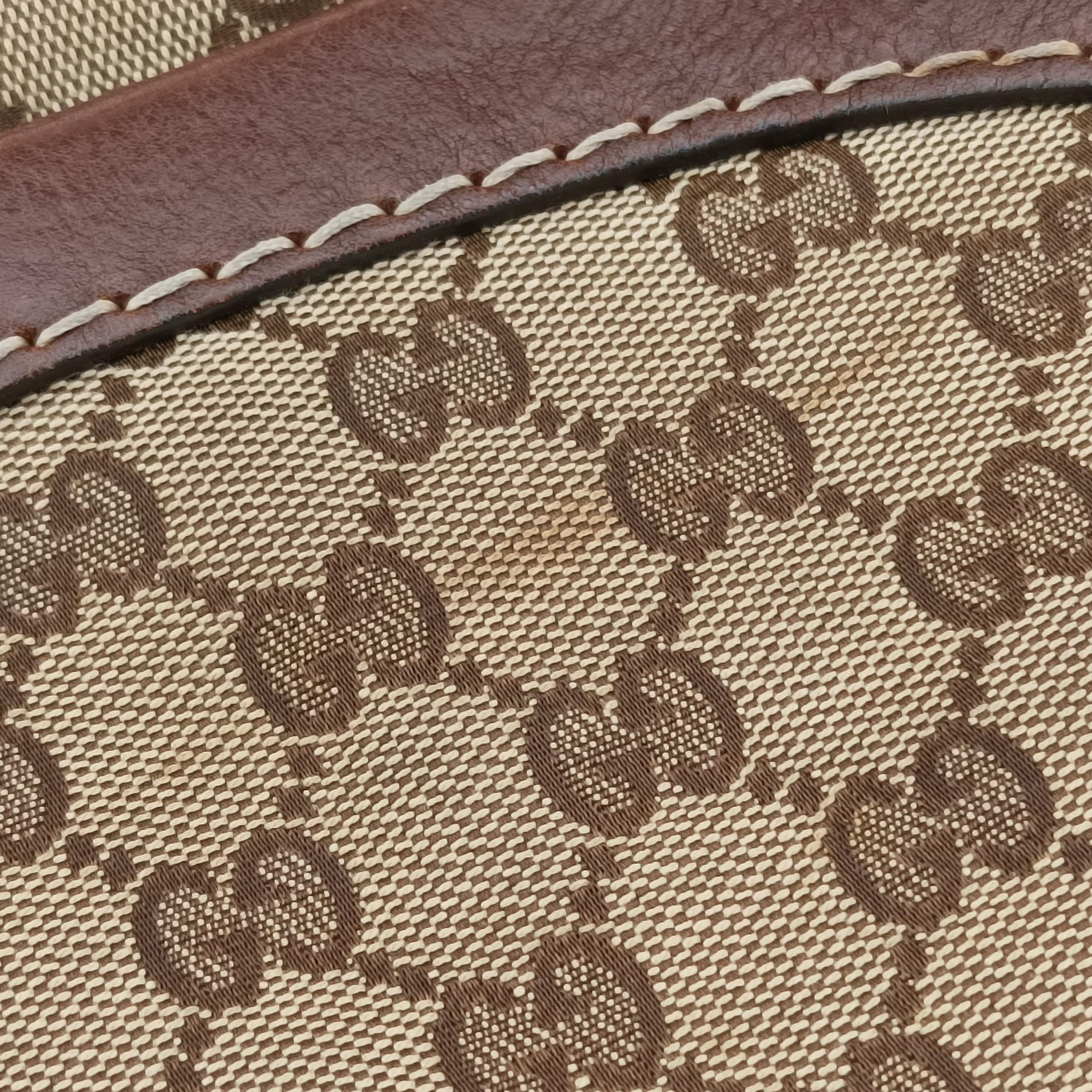 Pre-owned Gucci Charlotte Hobo Brown canvas×leather 203504 shoulderbag | stylenewstar