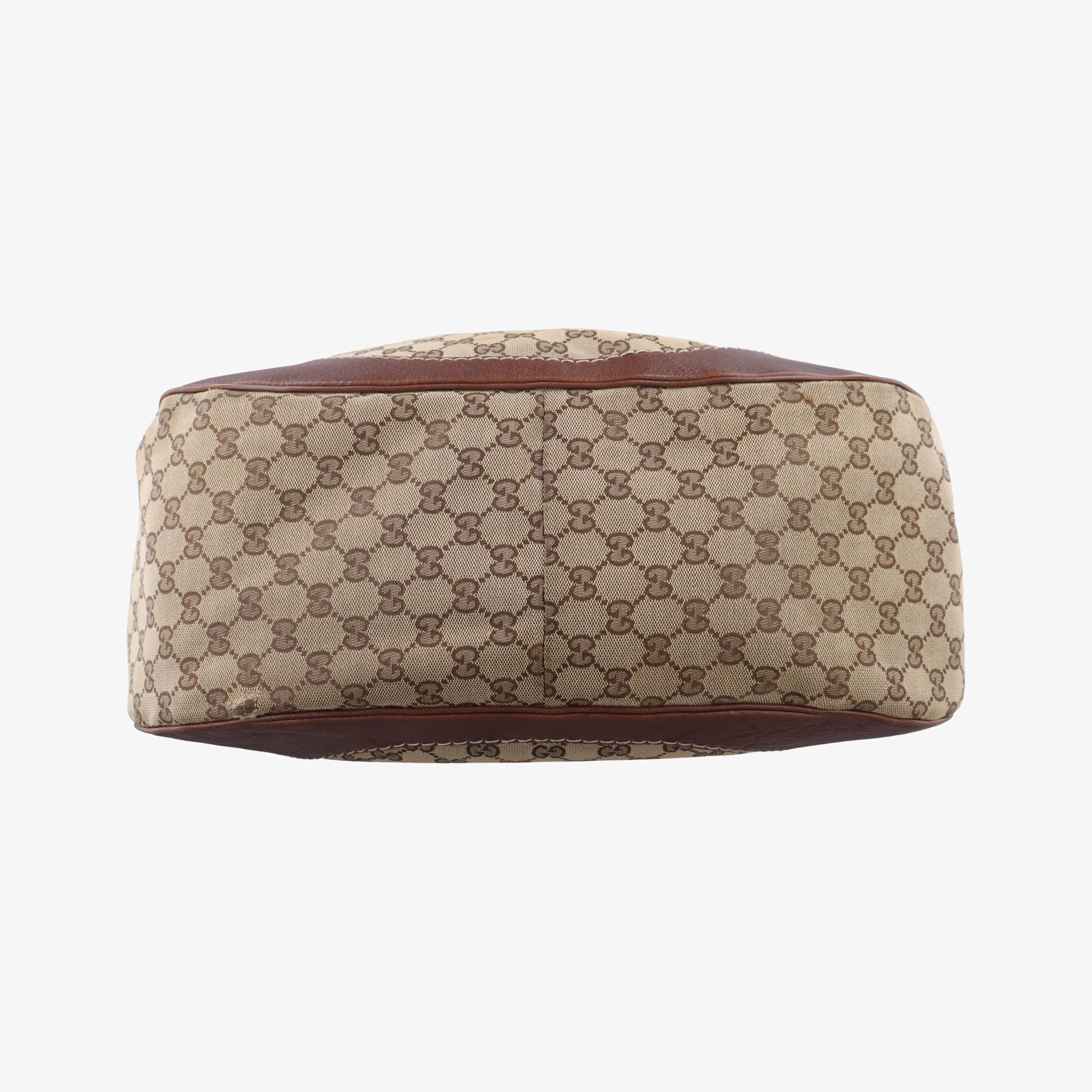 Pre-owned Gucci Charlotte Hobo Brown canvas×leather 203504 shoulderbag | stylenewstar