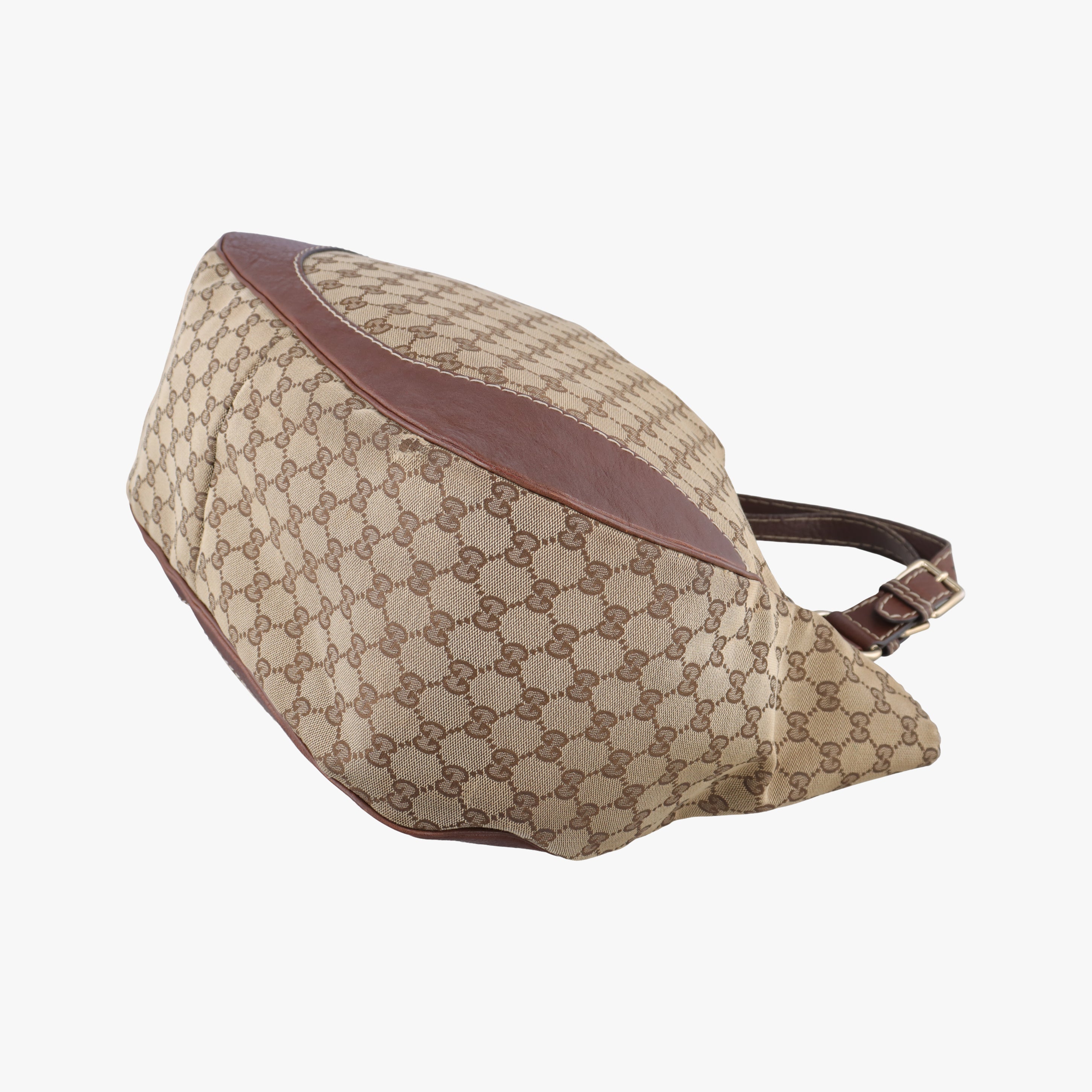 Pre-owned Gucci Charlotte Hobo Brown canvas×leather 203504 shoulderbag | stylenewstar