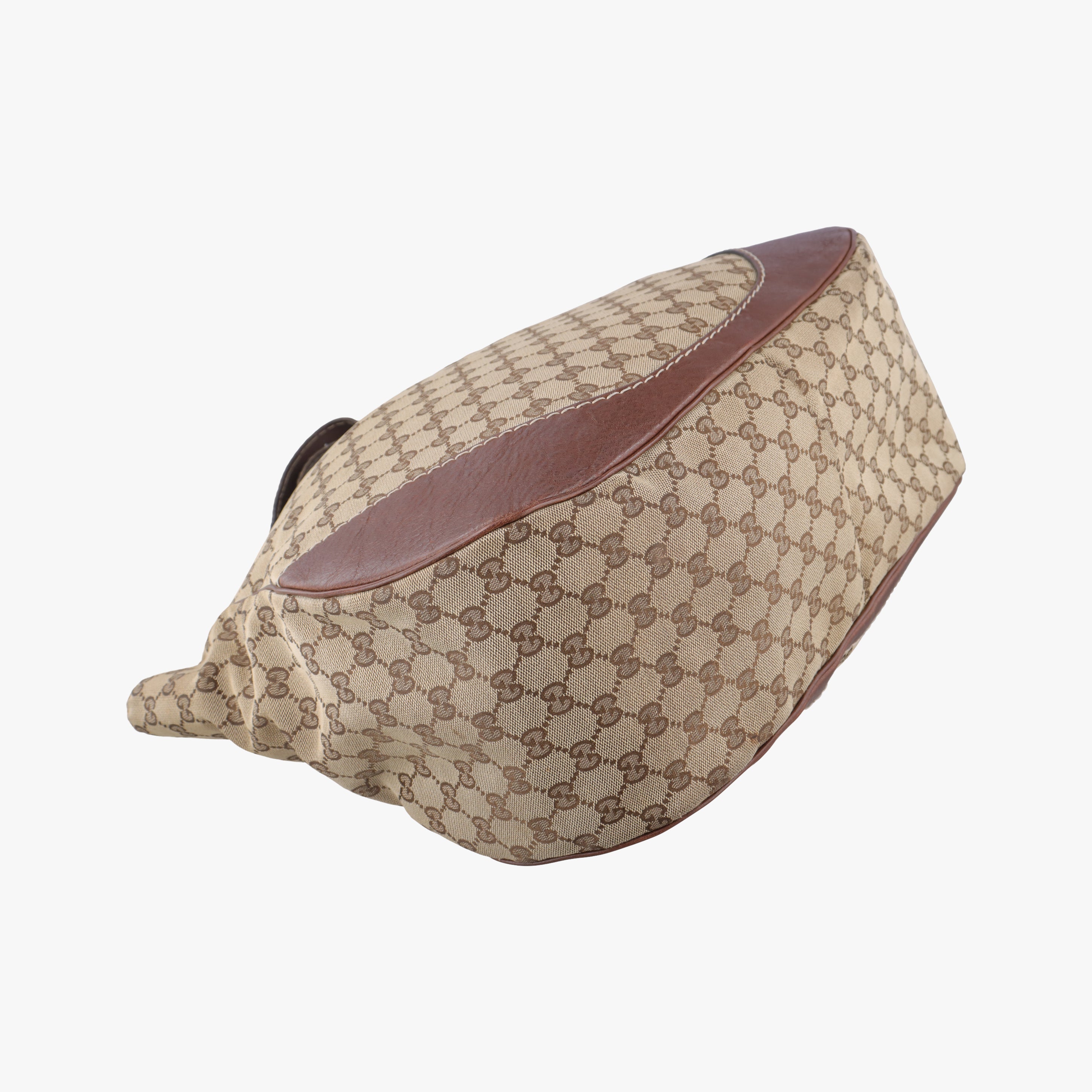 Pre-owned Gucci Charlotte Hobo Brown canvas×leather 203504 shoulderbag | stylenewstar