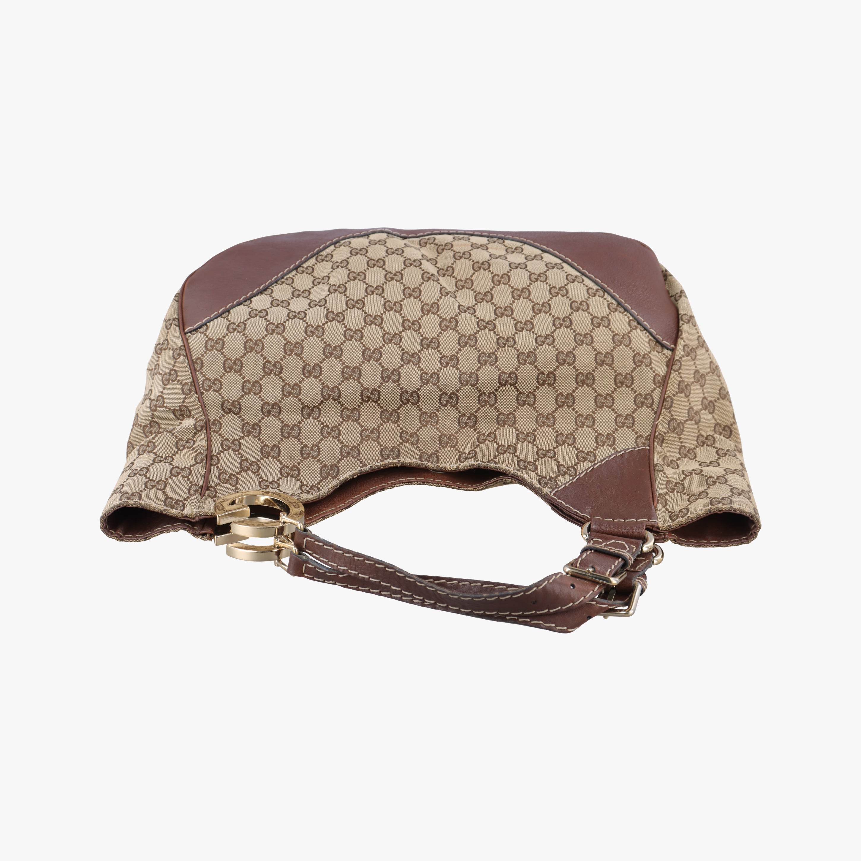 Pre-owned Gucci Charlotte Hobo Brown canvas×leather 203504 shoulderbag | stylenewstar