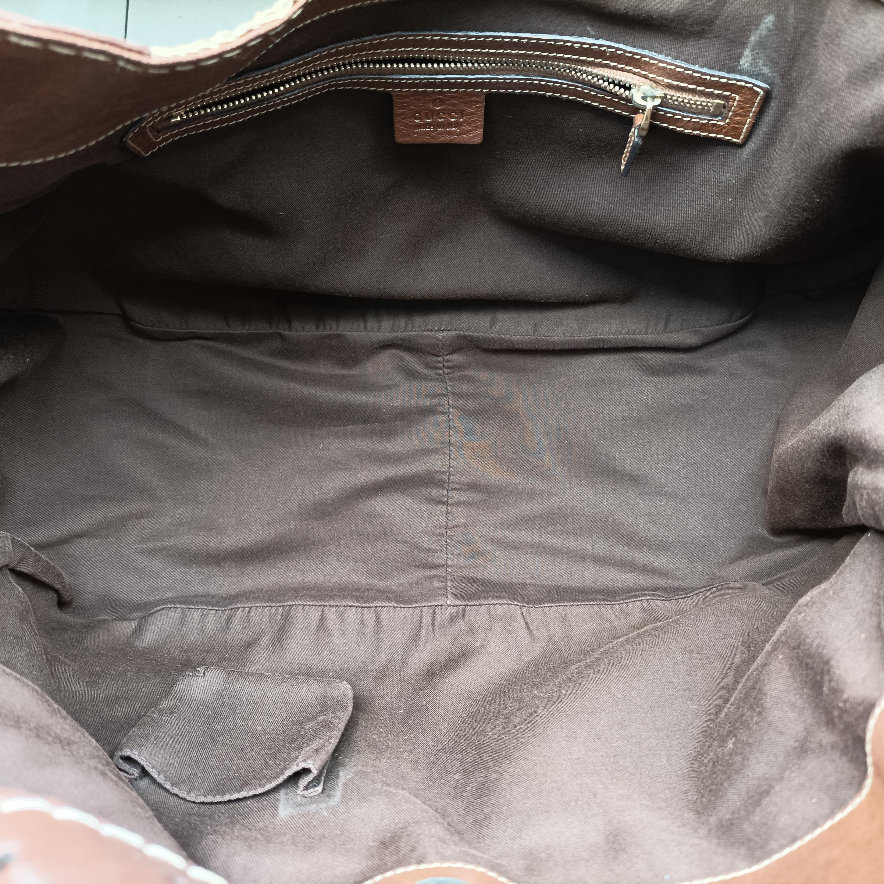 Pre-owned Gucci Charlotte Hobo Brown canvas×leather 203504 shoulderbag | stylenewstar