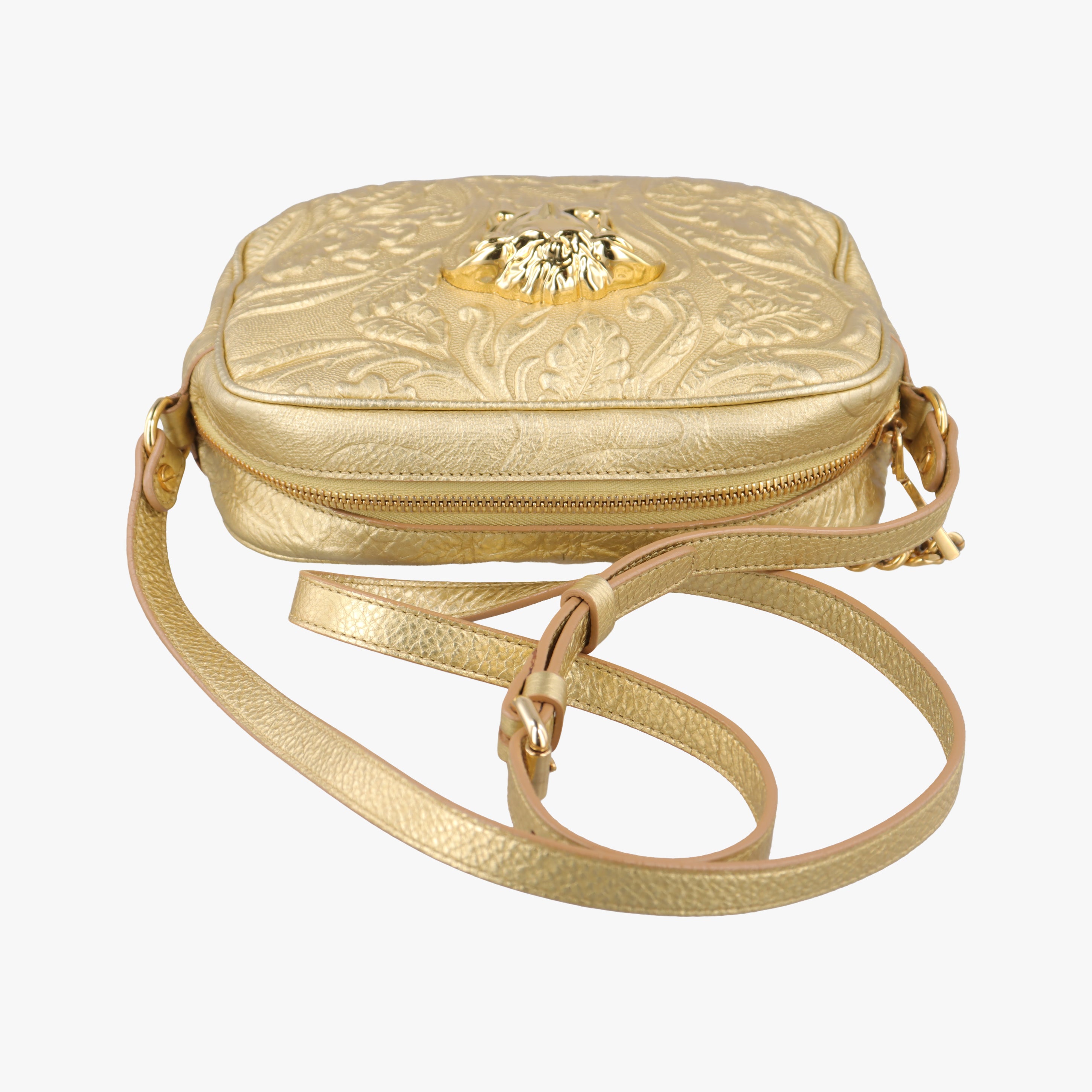 Pre-owned VERSACE Medusa Golden Leather  shoulderbag | stylenewstar