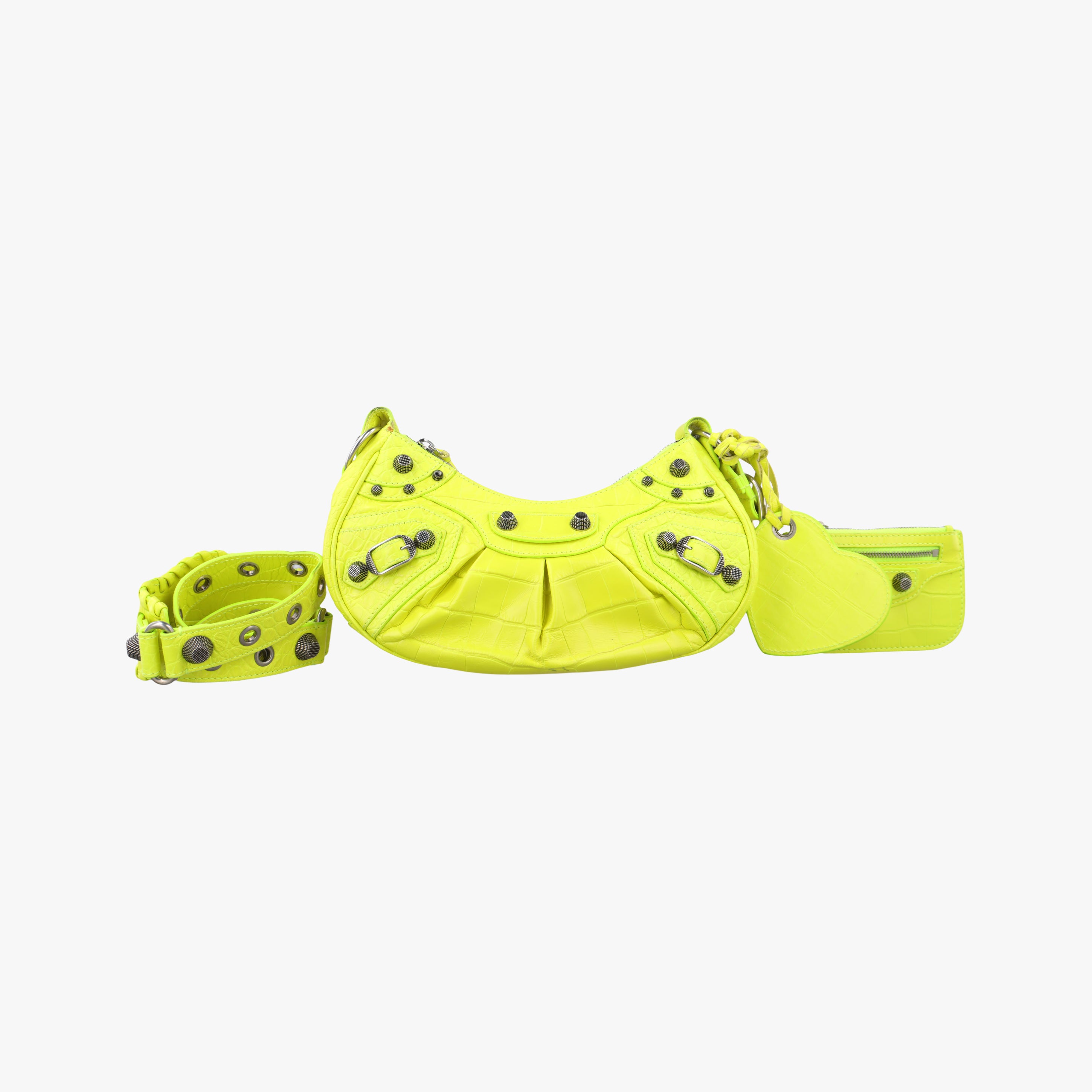 Pre-owned Balenciaga Le Cagole Yellow Leather  shoulderbag | stylenewstar