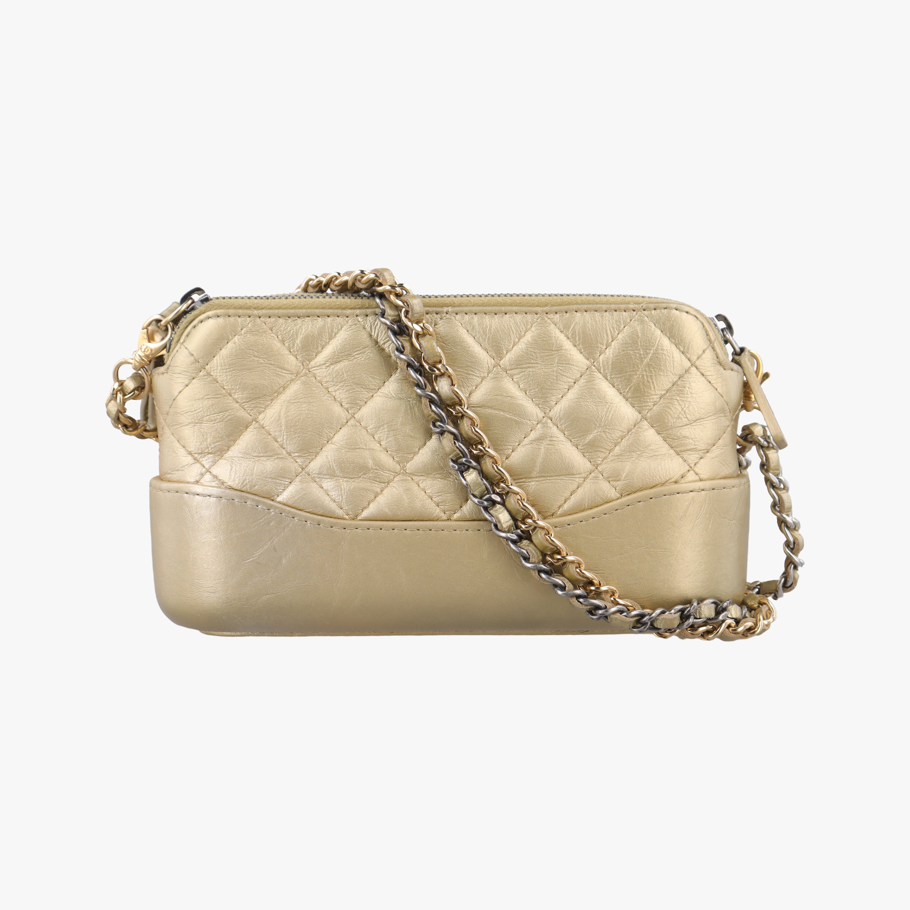 Pre-owned Chanel GABRIELLE Golden leather A94505 shoulderbag | stylenewstar