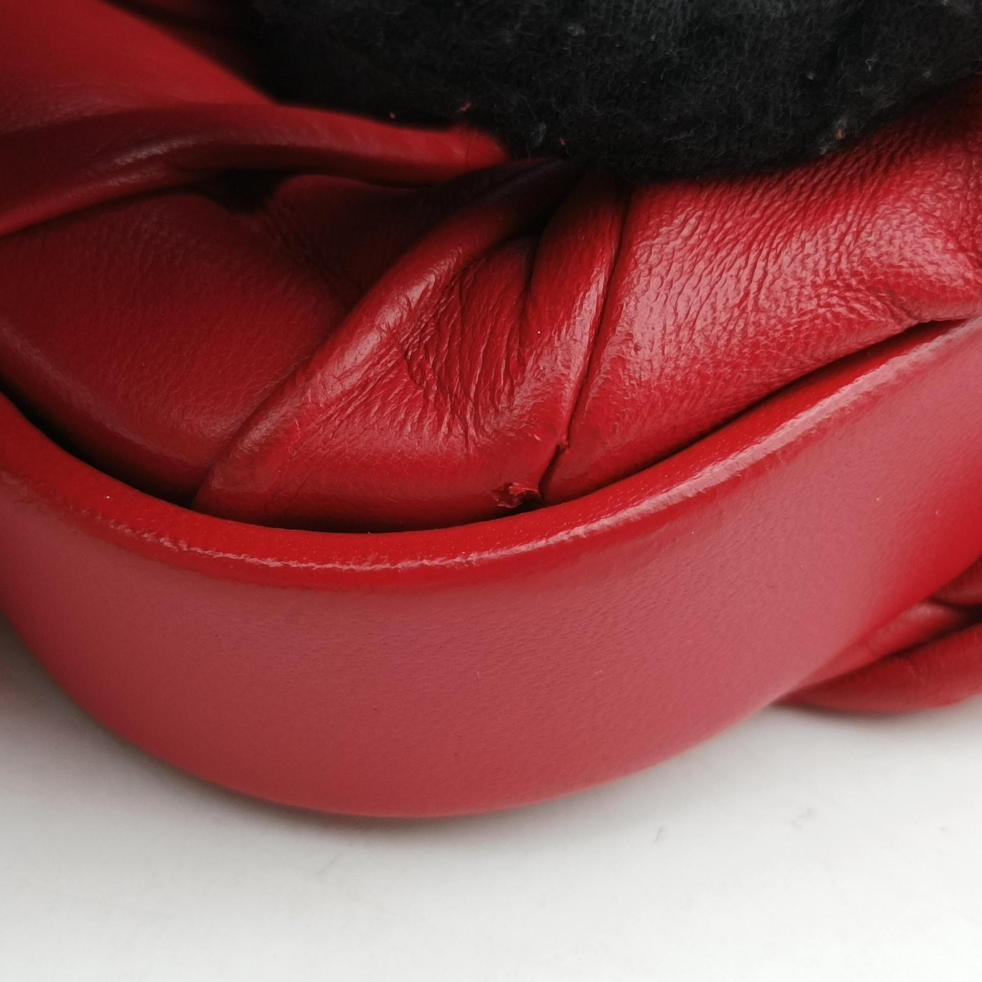Pre-owned Prada Gaufre Dressy Frame Red Nappa Leather  handbag | stylenewstar