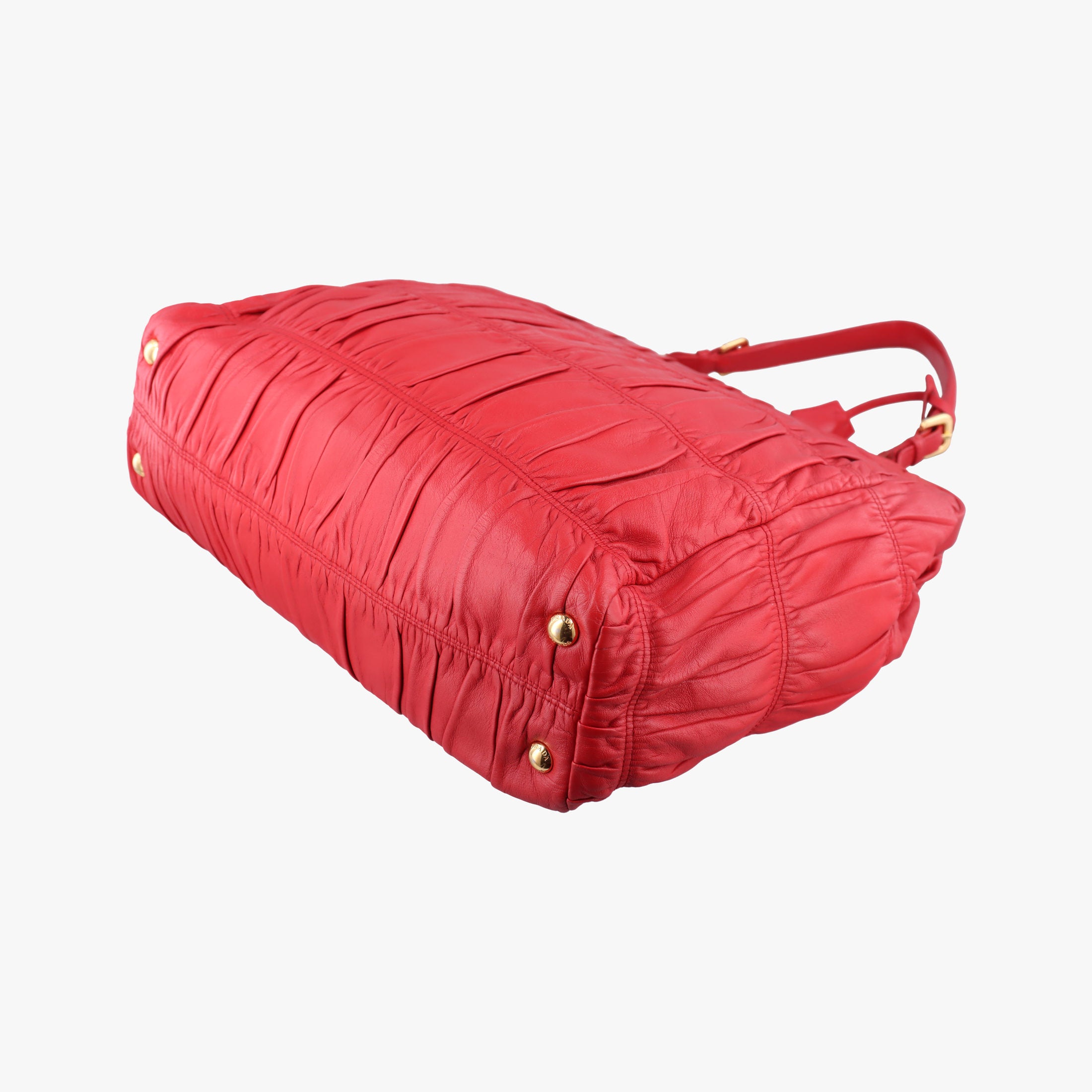 Pre-owned Prada Gaufre Dressy Frame Red Nappa Leather  handbag | stylenewstar