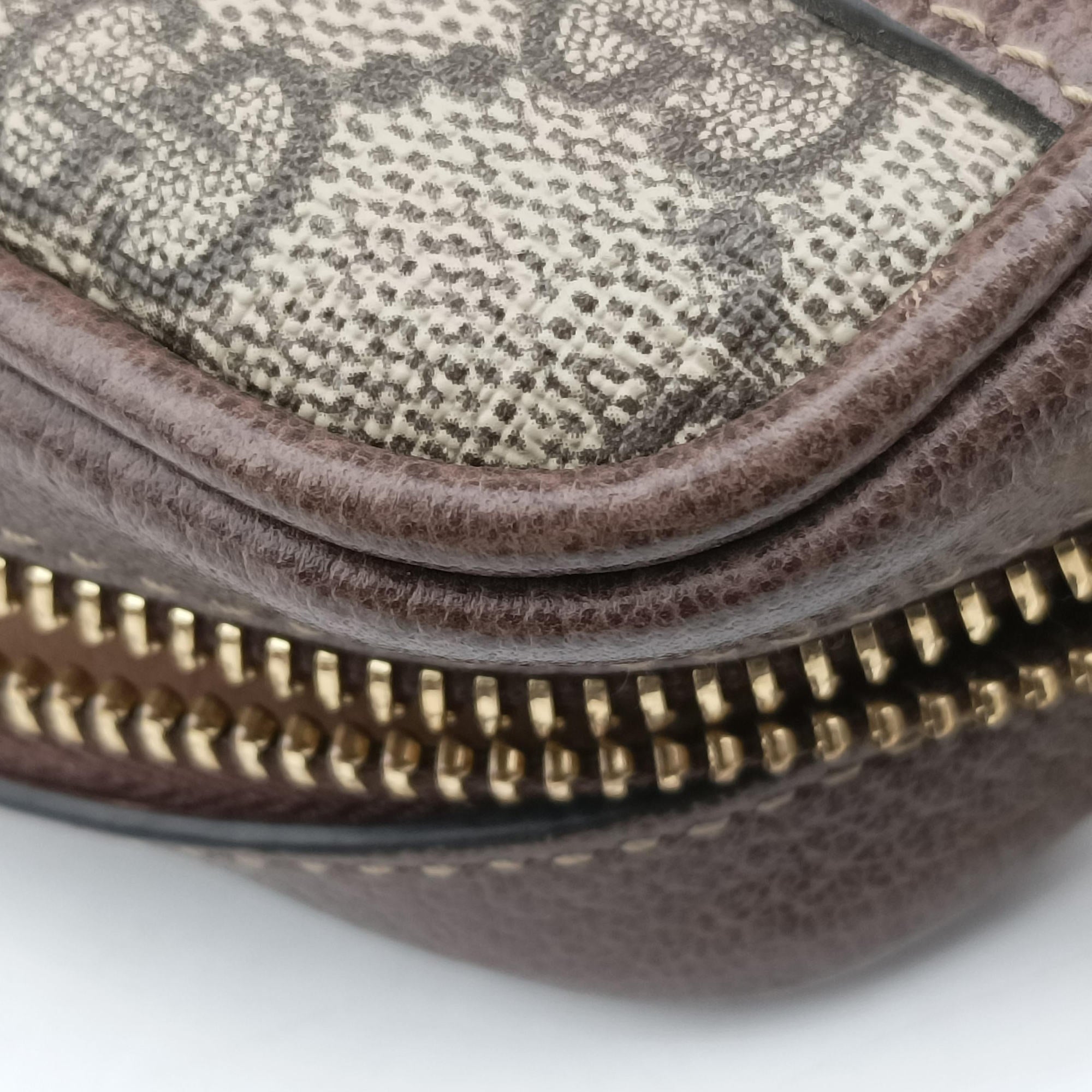 Pre-owned Gucci Ophidia Brown×red×green PVC coated canvas×Leather 517350 shoulderbag | stylenewstar