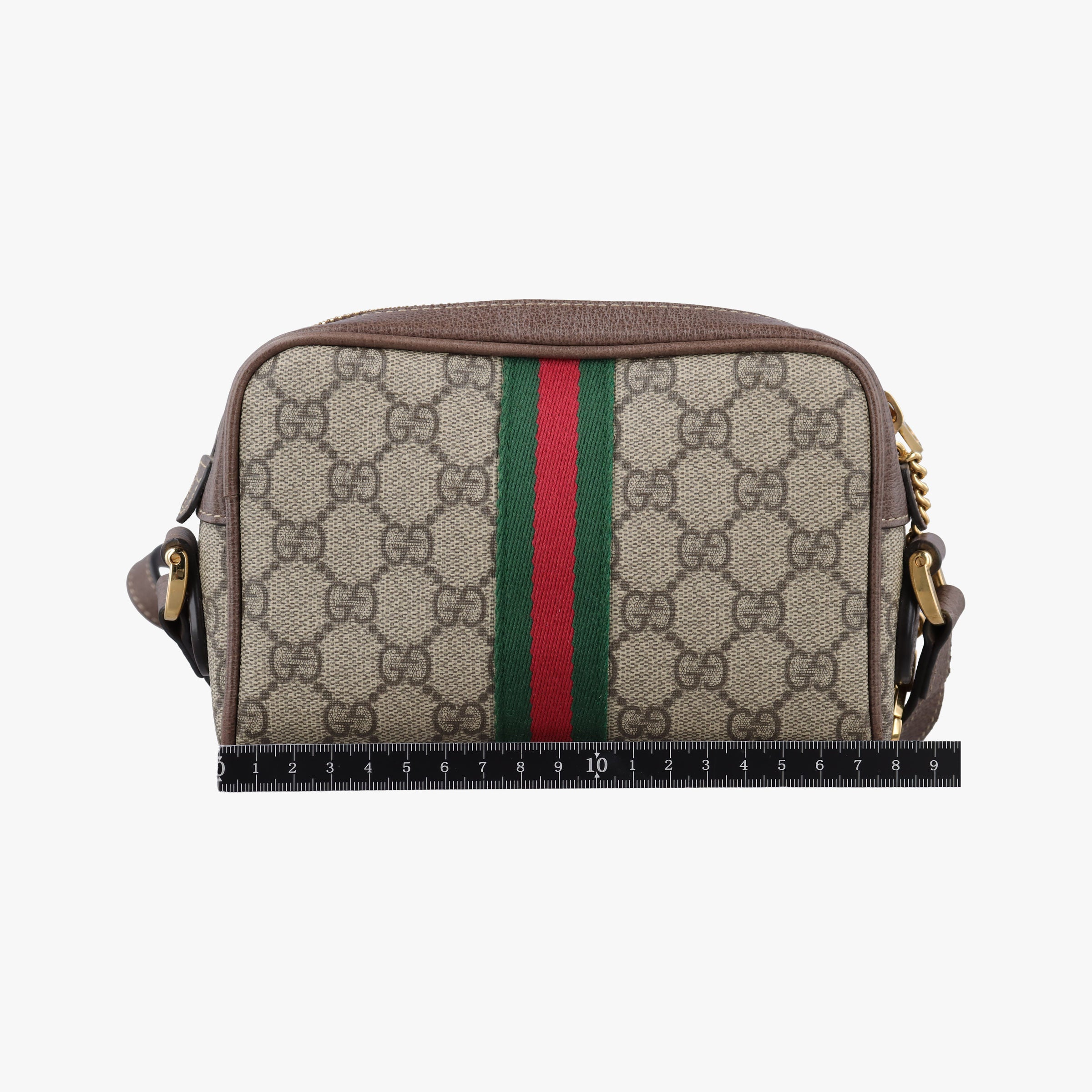 Pre-owned Gucci Ophidia Brown×red×green PVC coated canvas×Leather 517350 shoulderbag | stylenewstar