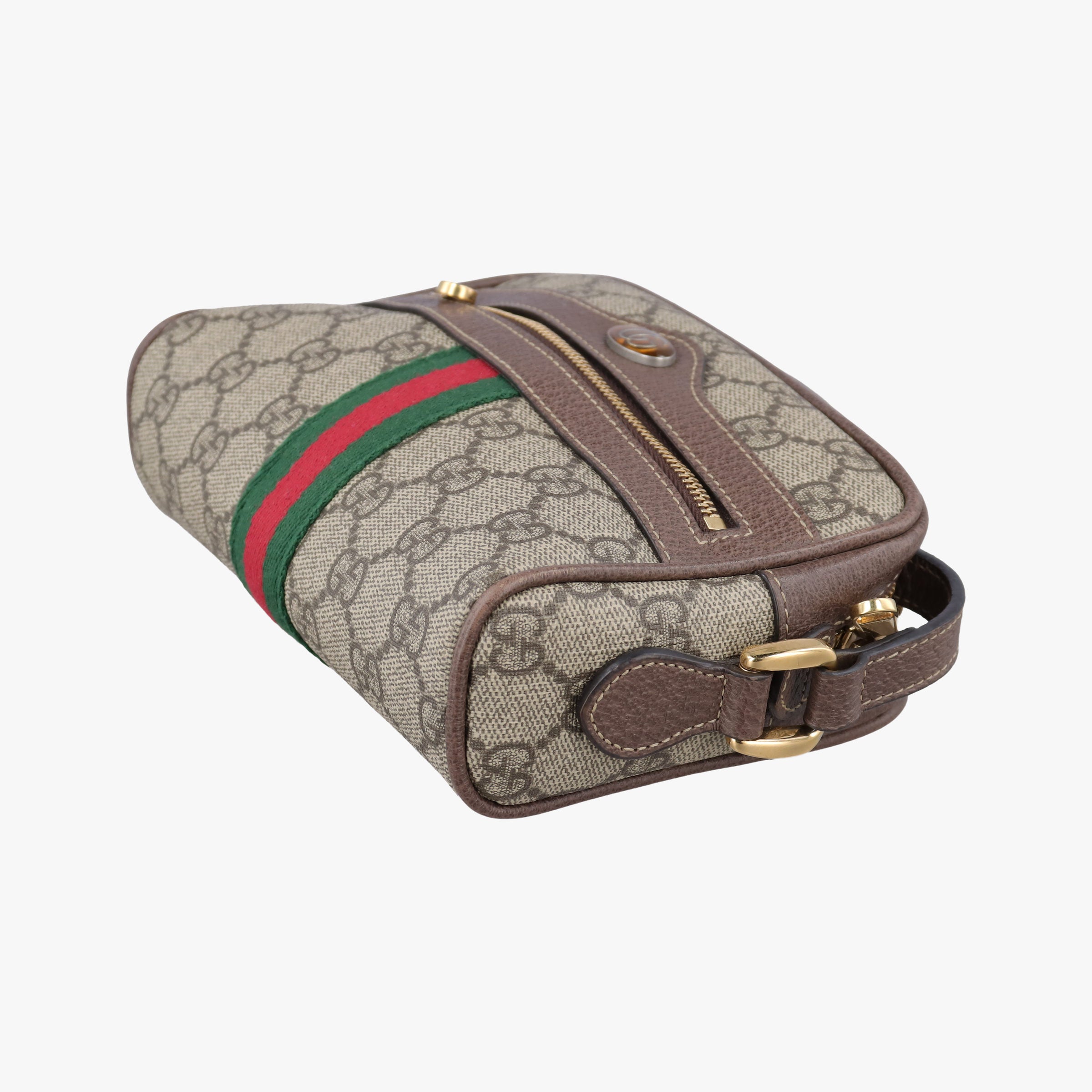 Pre-owned Gucci Ophidia Brown×red×green PVC coated canvas×Leather 517350 shoulderbag | stylenewstar
