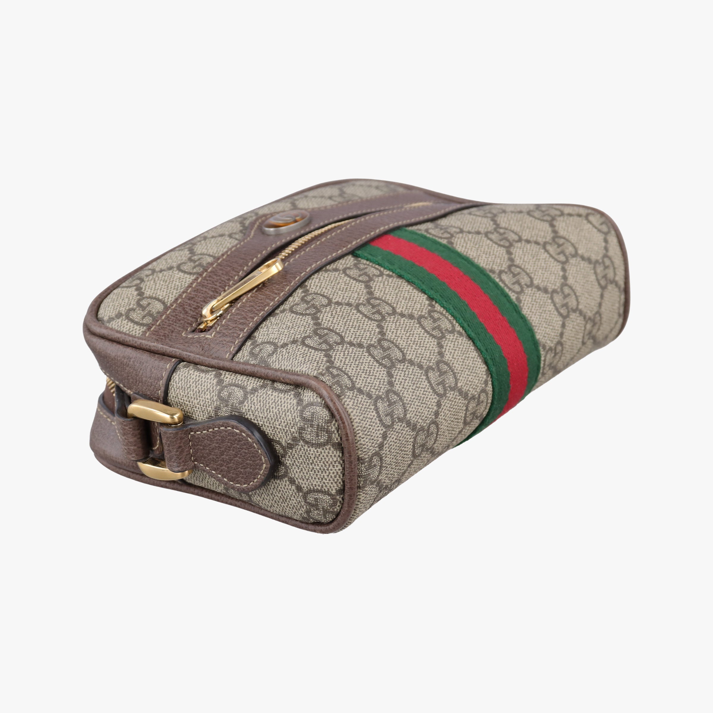 Pre-owned Gucci Ophidia Brown×red×green PVC coated canvas×Leather 517350 shoulderbag | stylenewstar