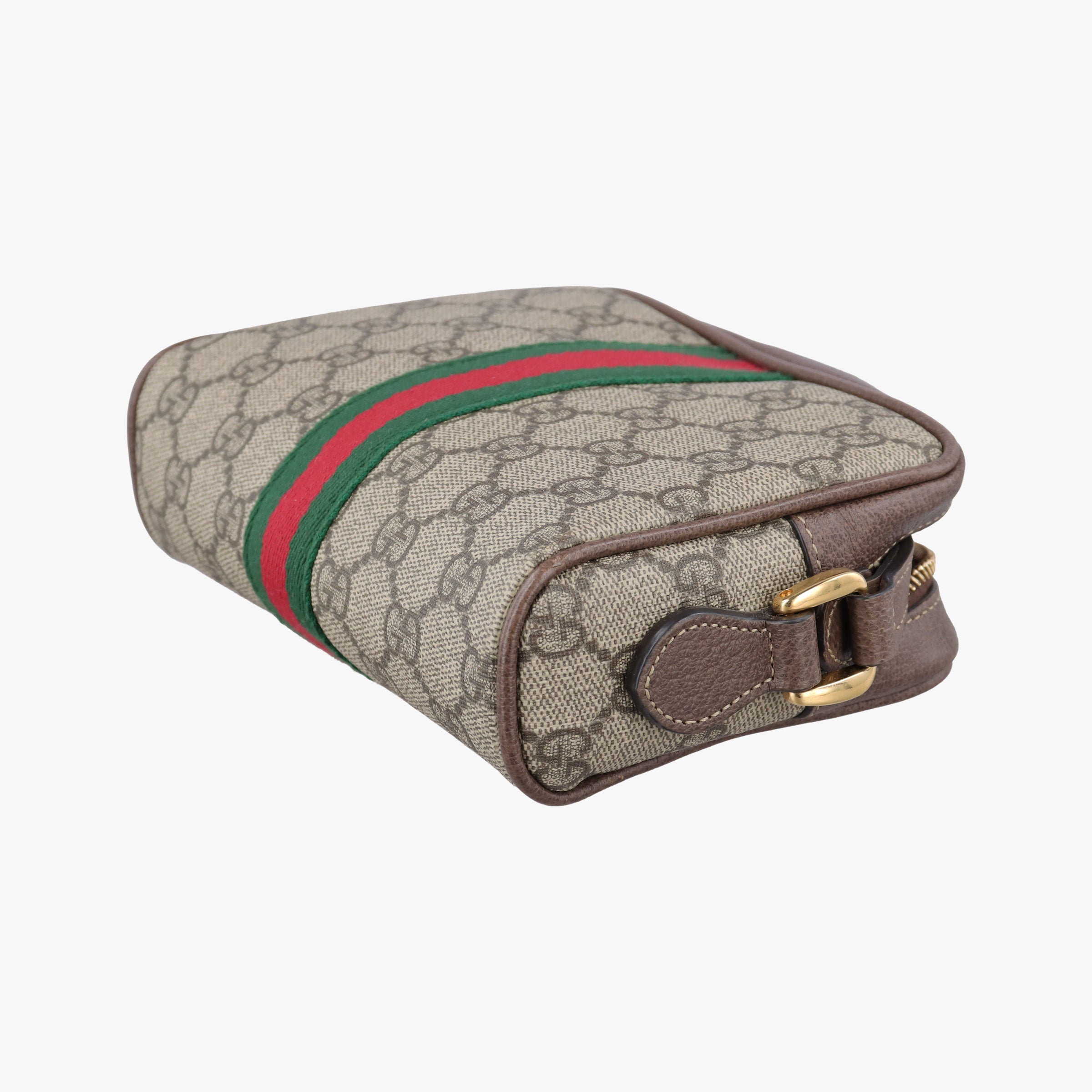 Pre-owned Gucci Ophidia Brown×red×green PVC coated canvas×Leather 517350 shoulderbag | stylenewstar