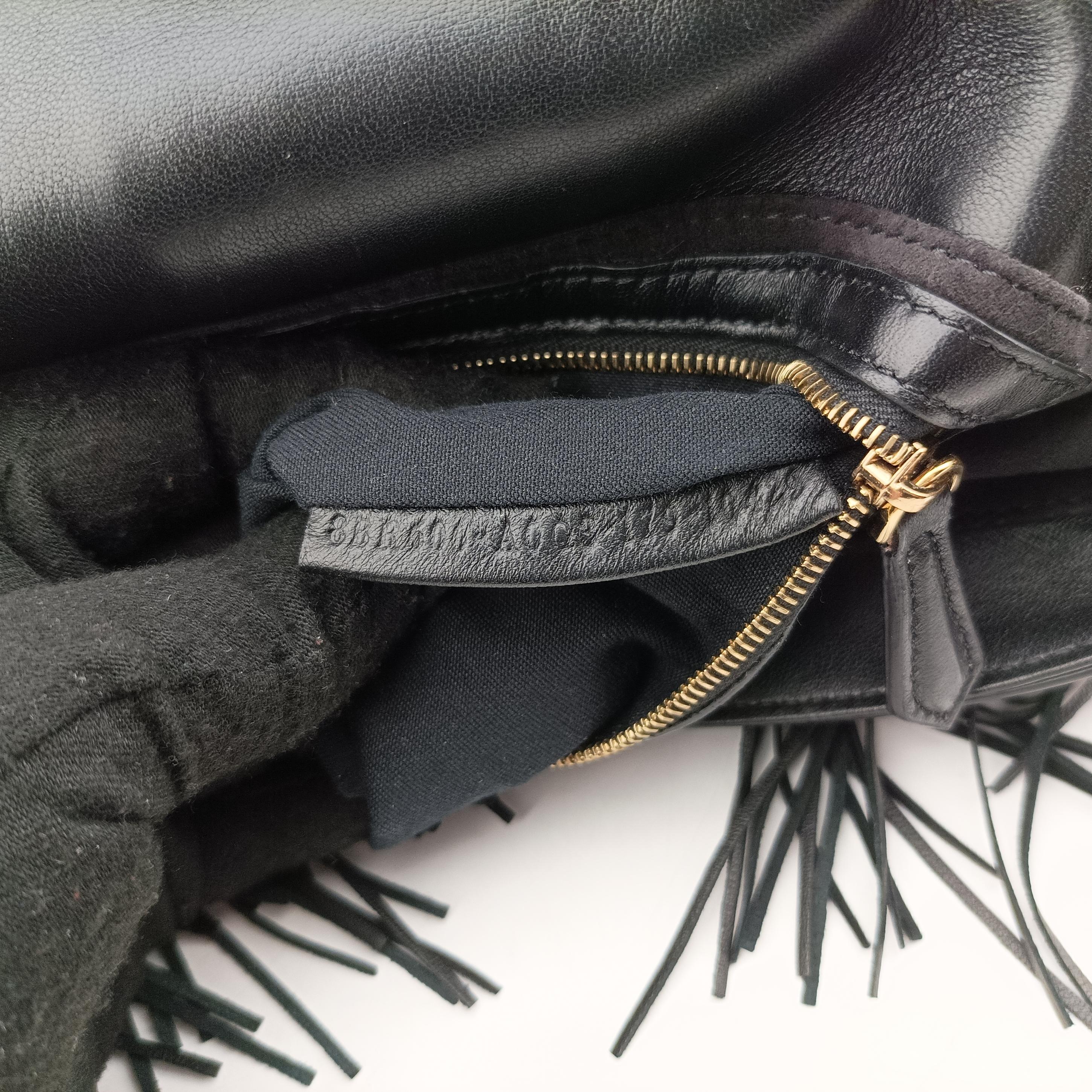 Pre-owned Fendi BAGUETTE Black Leather 8BR600 shoulderbag | stylenewstar