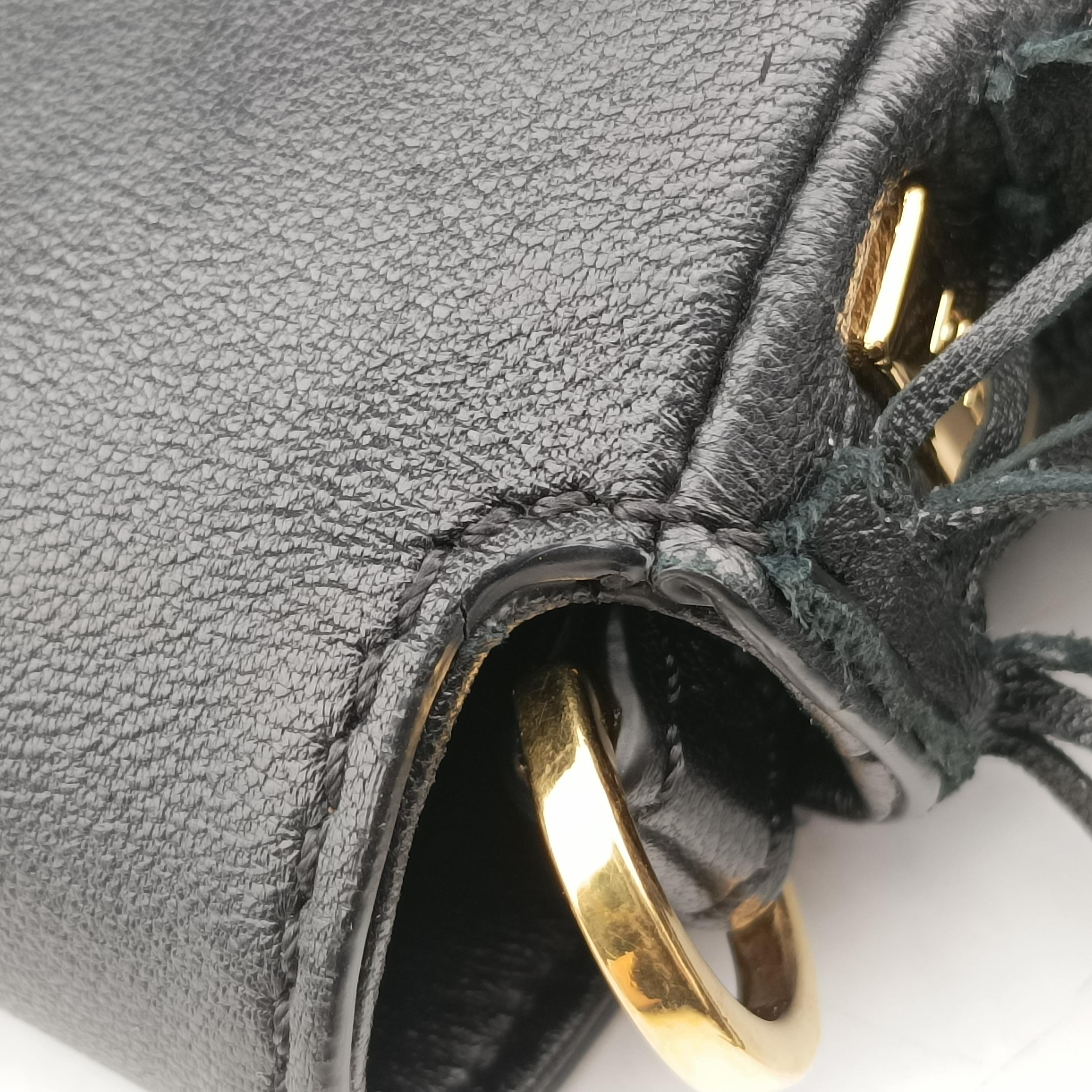 Pre-owned Fendi BAGUETTE Black Leather 8BR600 shoulderbag | stylenewstar