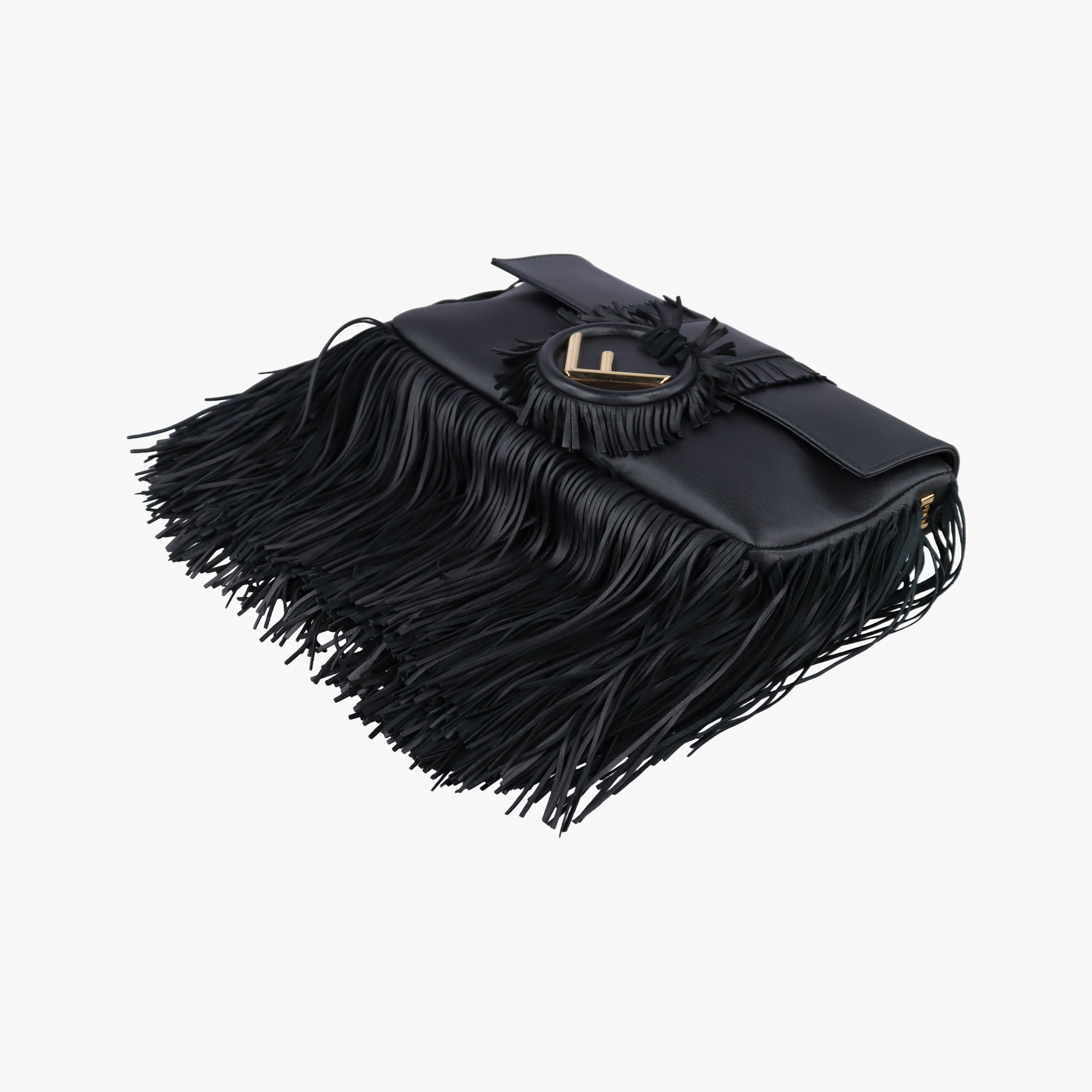 Pre-owned Fendi BAGUETTE Black Leather 8BR600 shoulderbag | stylenewstar