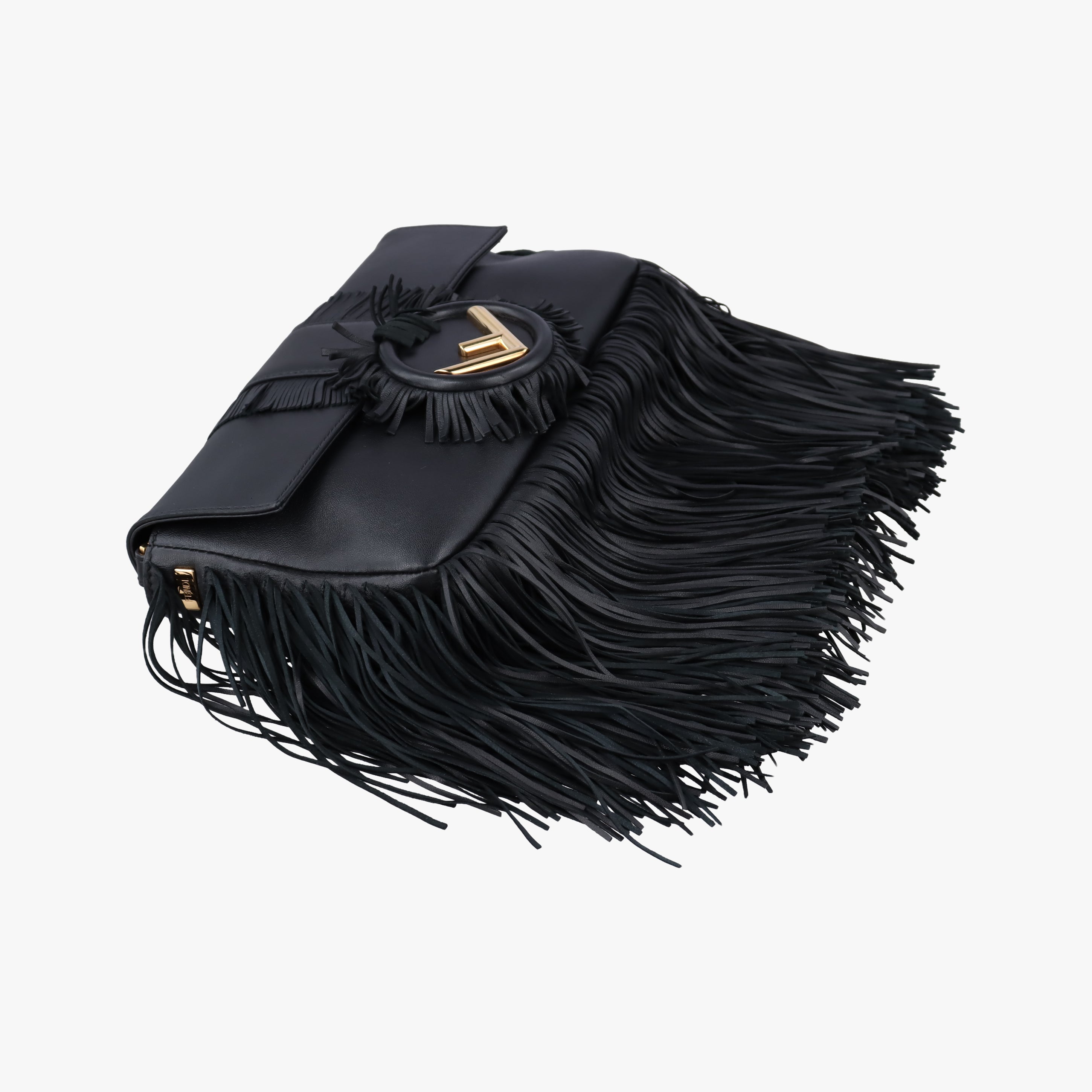 Pre-owned Fendi BAGUETTE Black Leather 8BR600 shoulderbag | stylenewstar