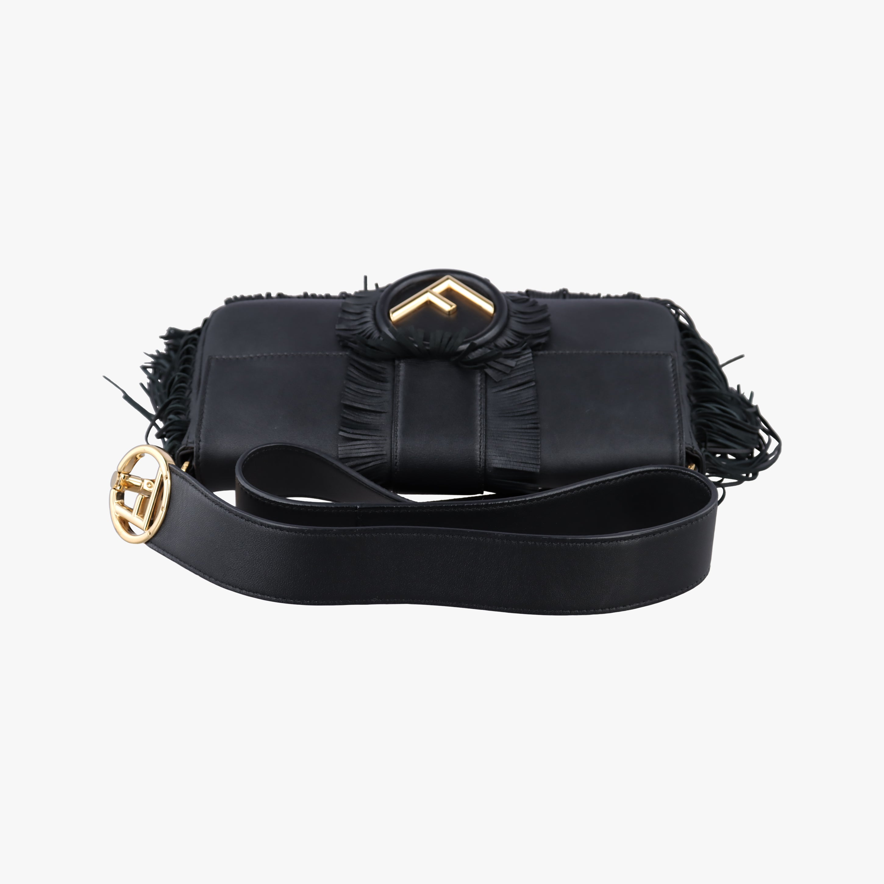 Pre-owned Fendi BAGUETTE Black Leather 8BR600 shoulderbag | stylenewstar