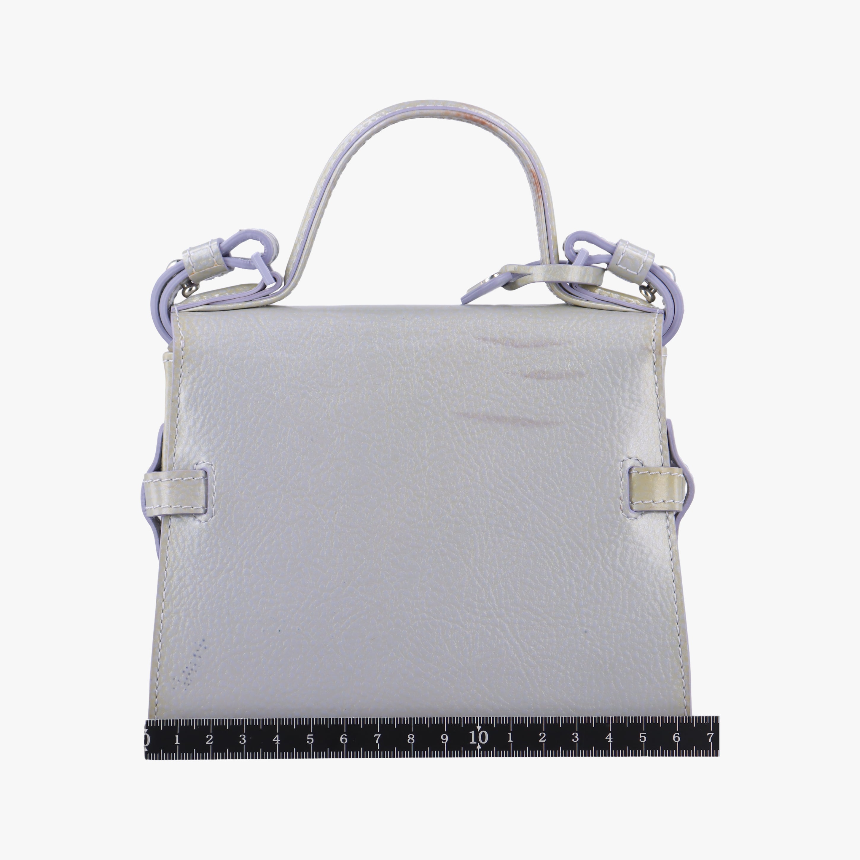 Pre-owned Delvaux Tempete MM Purple×Grey patent  shoulderbag | stylenewstar