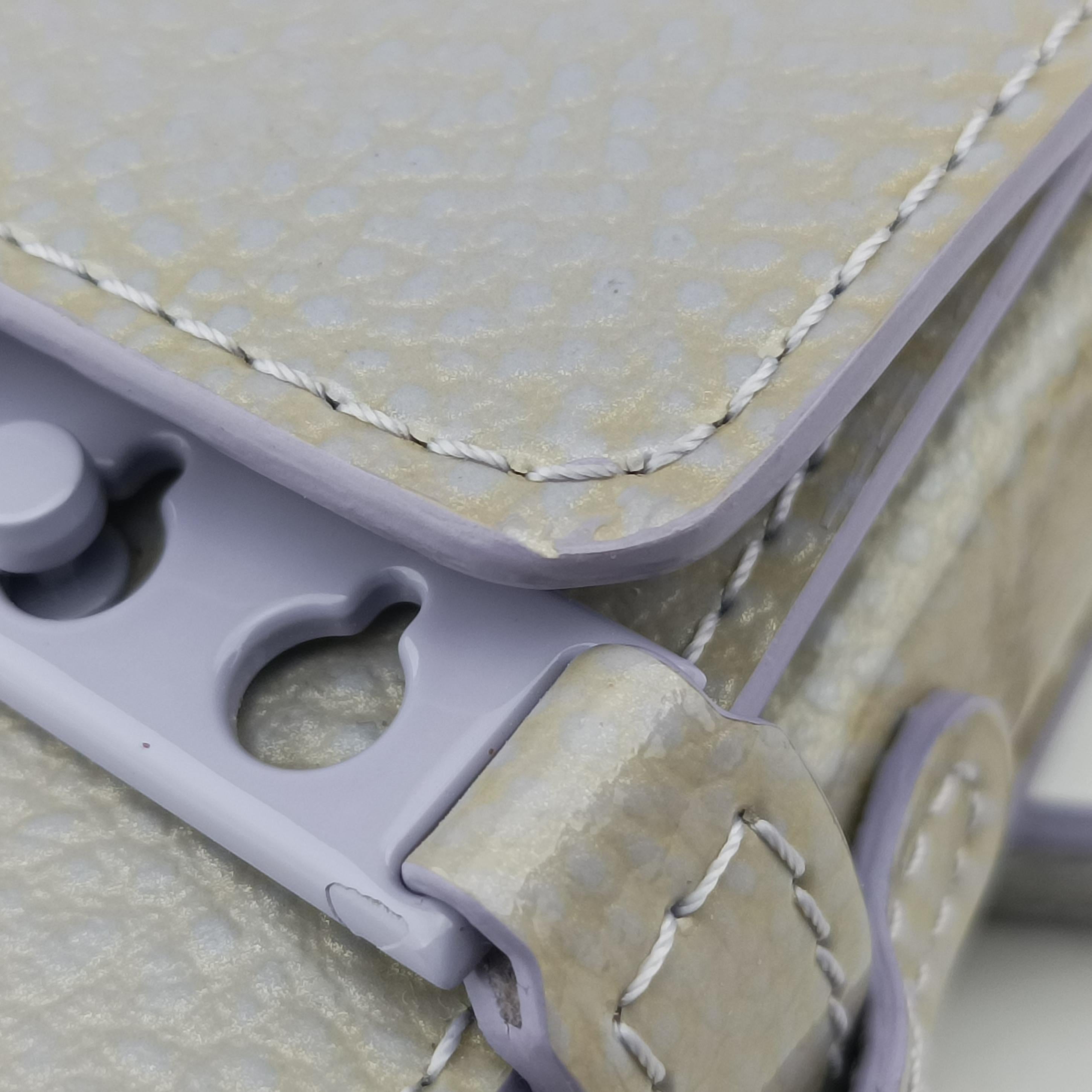 Pre-owned Delvaux Tempete MM Purple×Grey patent  shoulderbag | stylenewstar