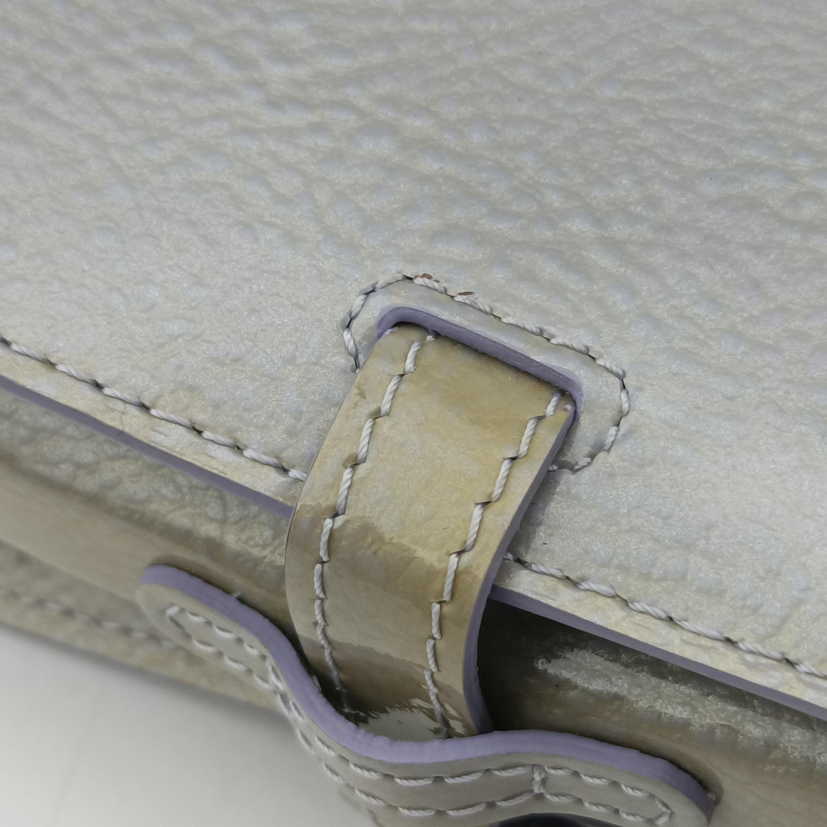 Pre-owned Delvaux Tempete MM Purple×Grey patent  shoulderbag | stylenewstar