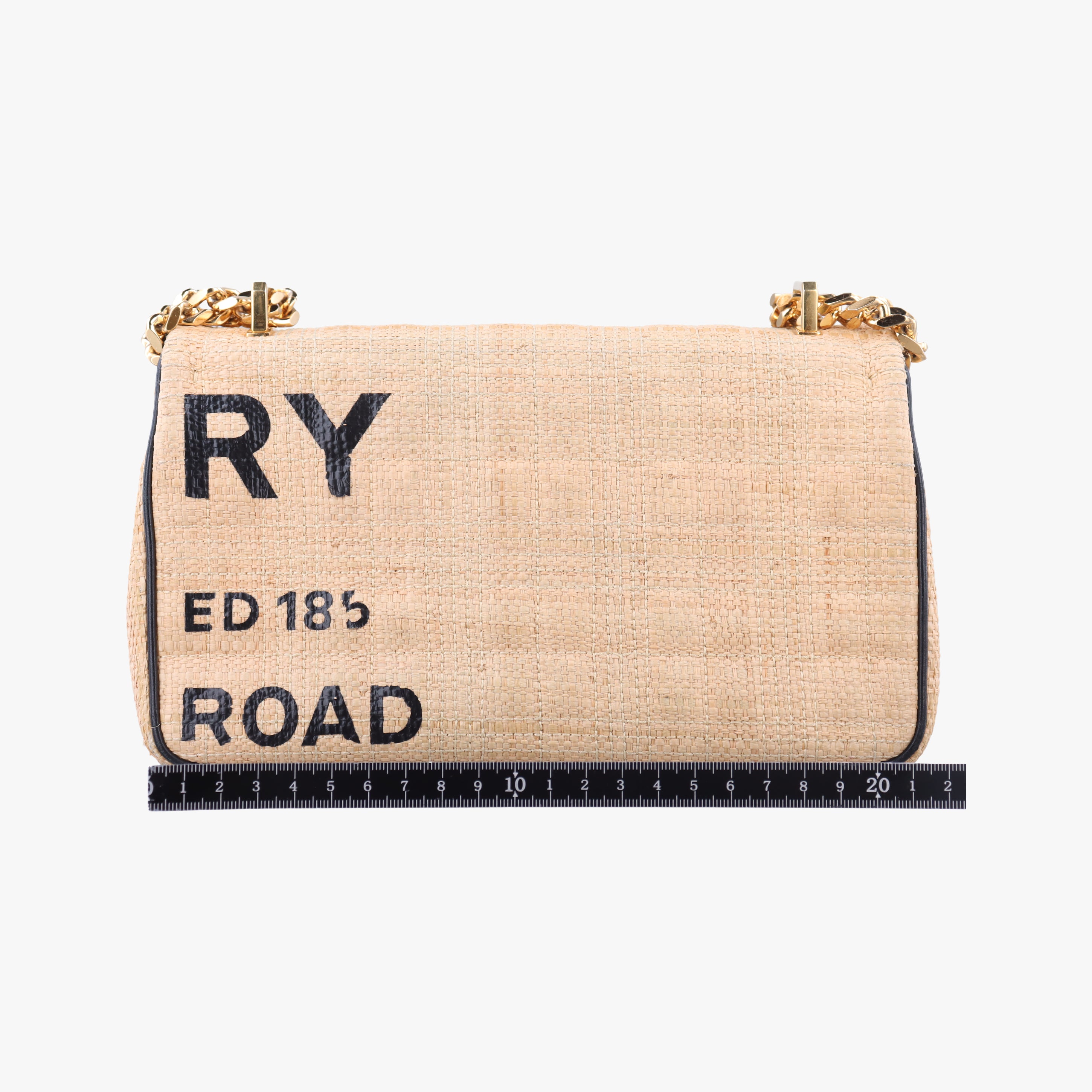 Pre-owned Burberry Lola Beige×Black straw  shoulderbag | stylenewstar