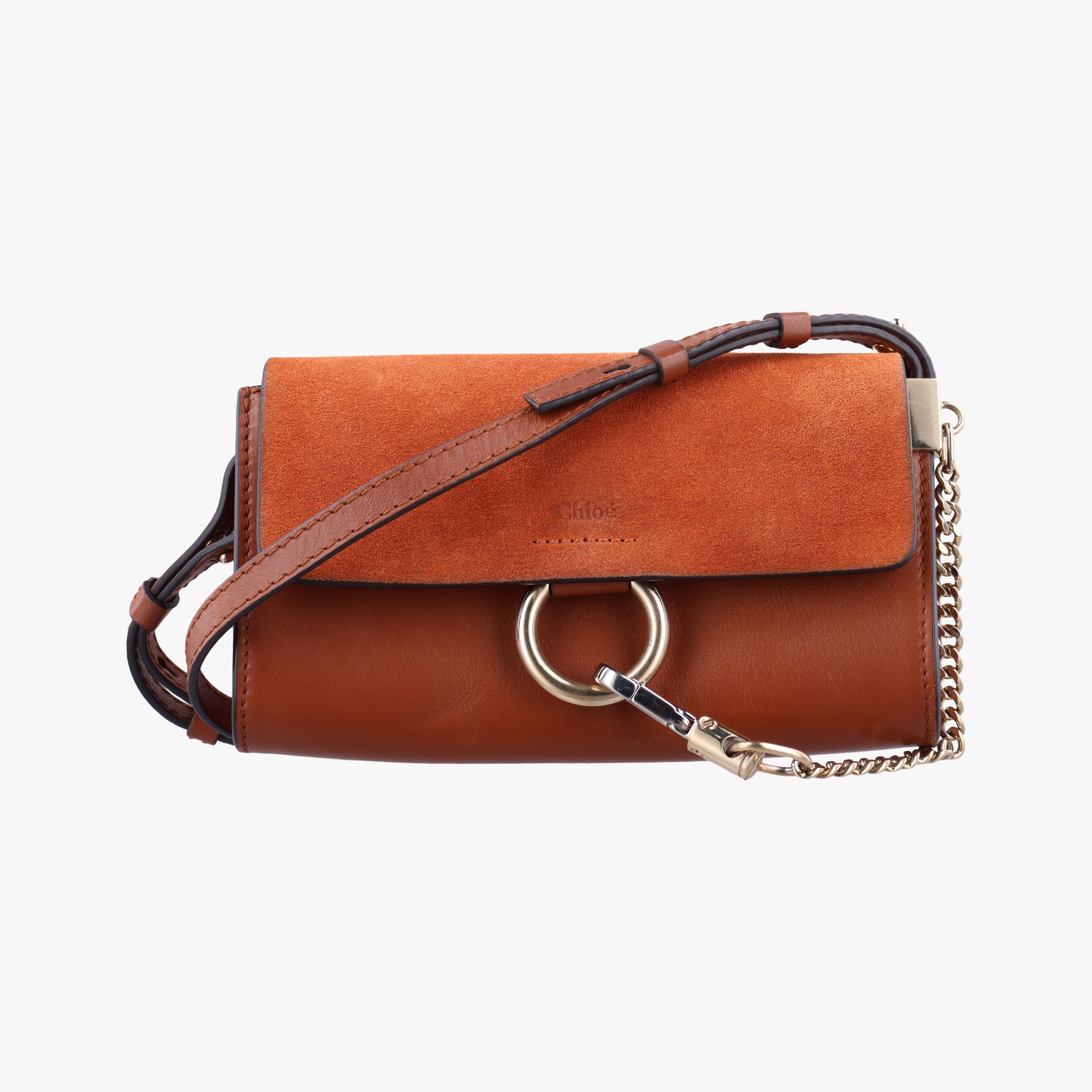 Pre-owned Chloe FAYE Brown Suede × leather  shoulderbag | stylenewstar