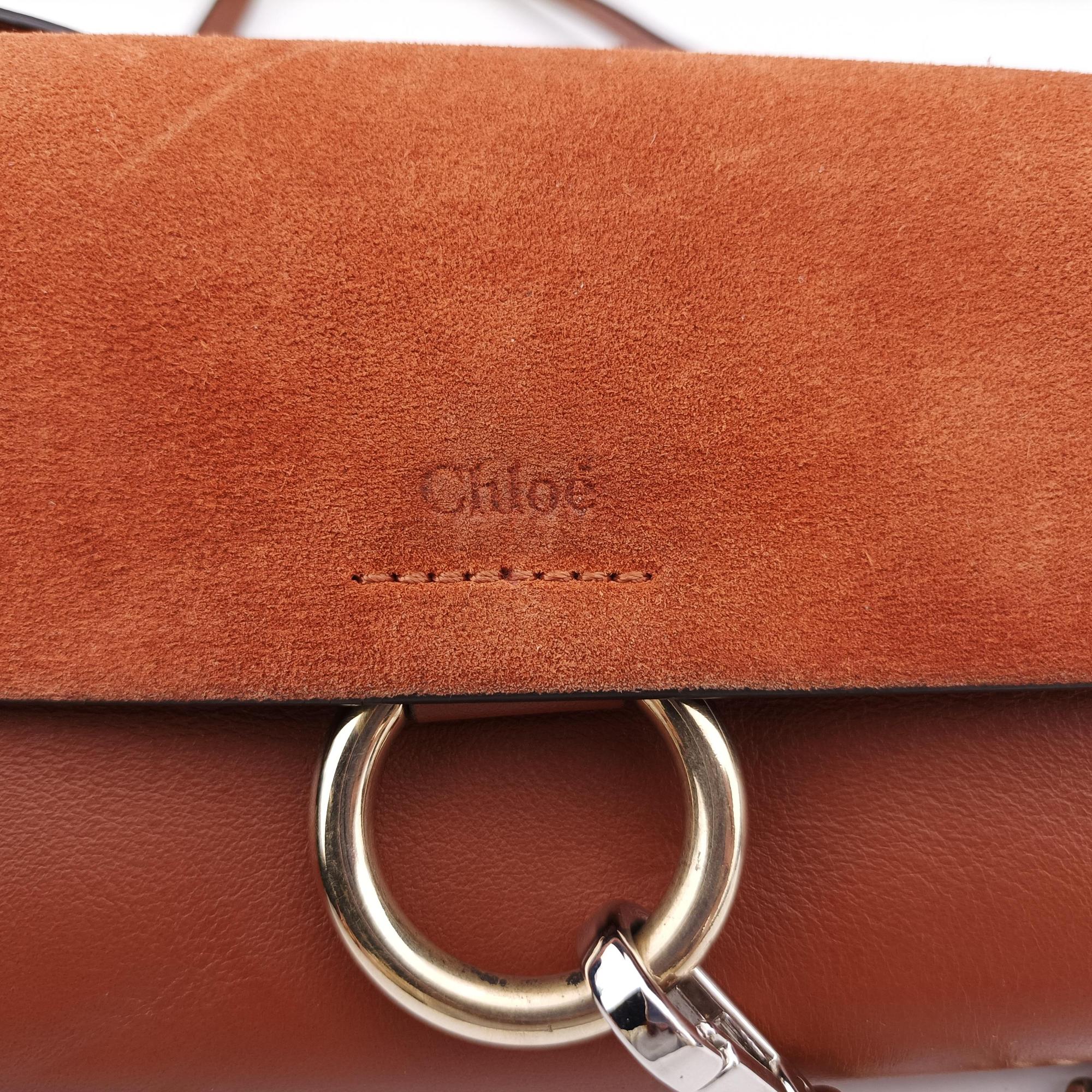 Pre-owned Chloe FAYE Brown Suede × leather  shoulderbag | stylenewstar