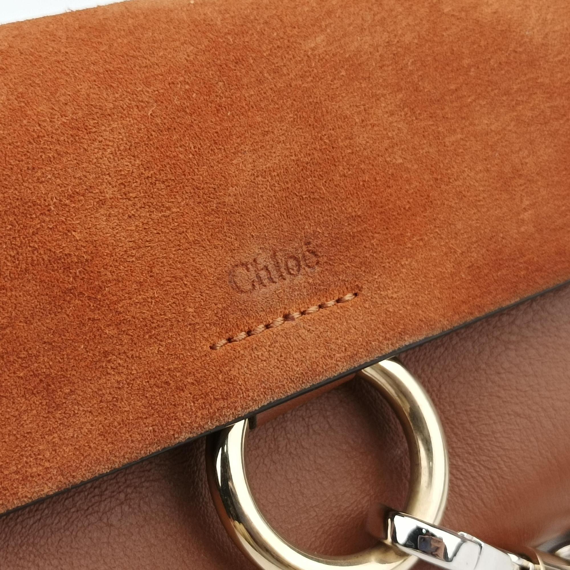 Pre-owned Chloe FAYE Brown Suede × leather  shoulderbag | stylenewstar