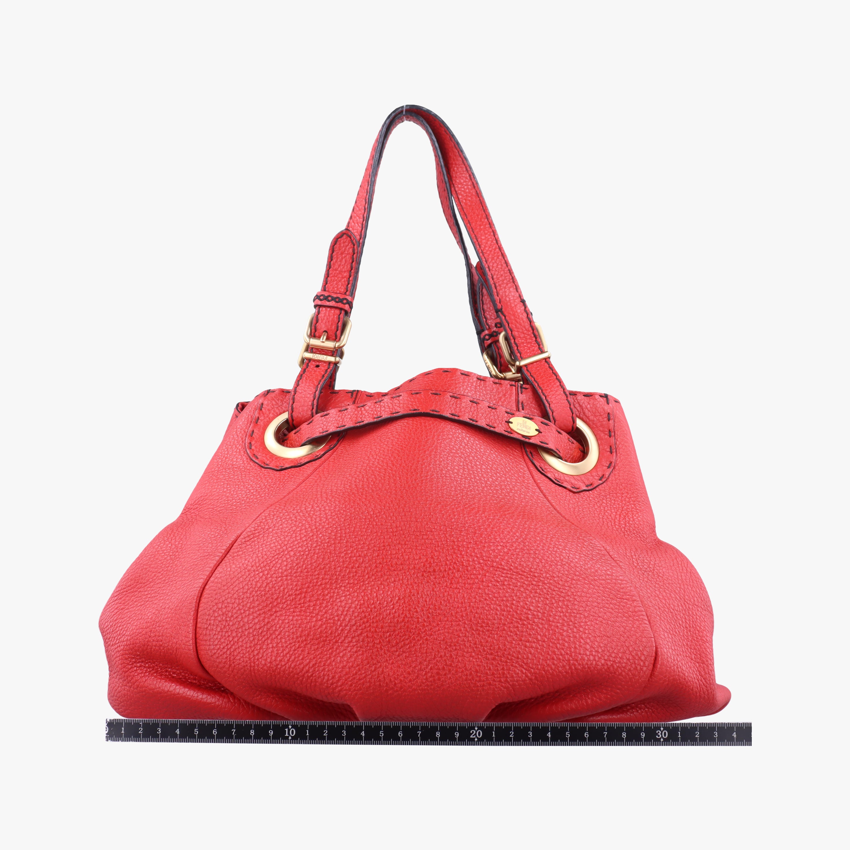 Pre-owned Fendi Selleria Pomodorino Red Leather 8BR595 shoulderbag | stylenewstar