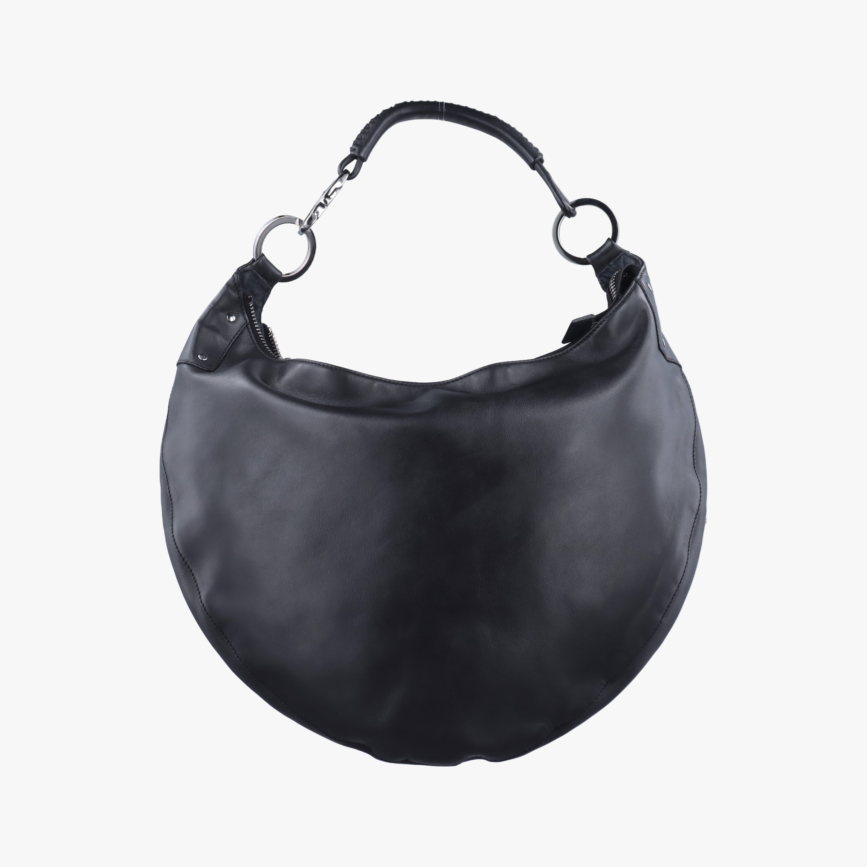 Pre-owned Gucci Hobo Black Leather 95726 handbag | stylenewstar