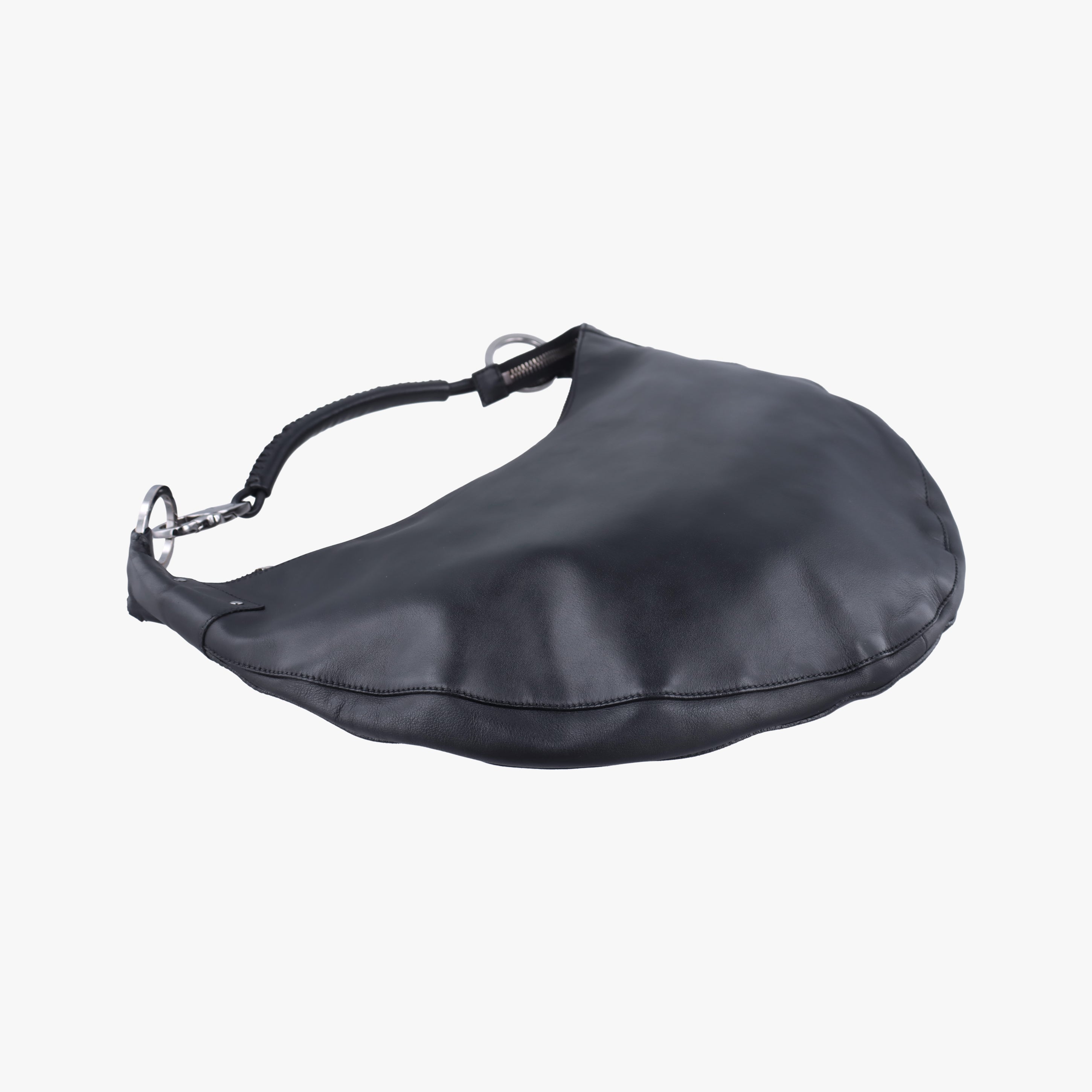 Pre-owned Gucci Hobo Black Leather 95726 handbag | stylenewstar